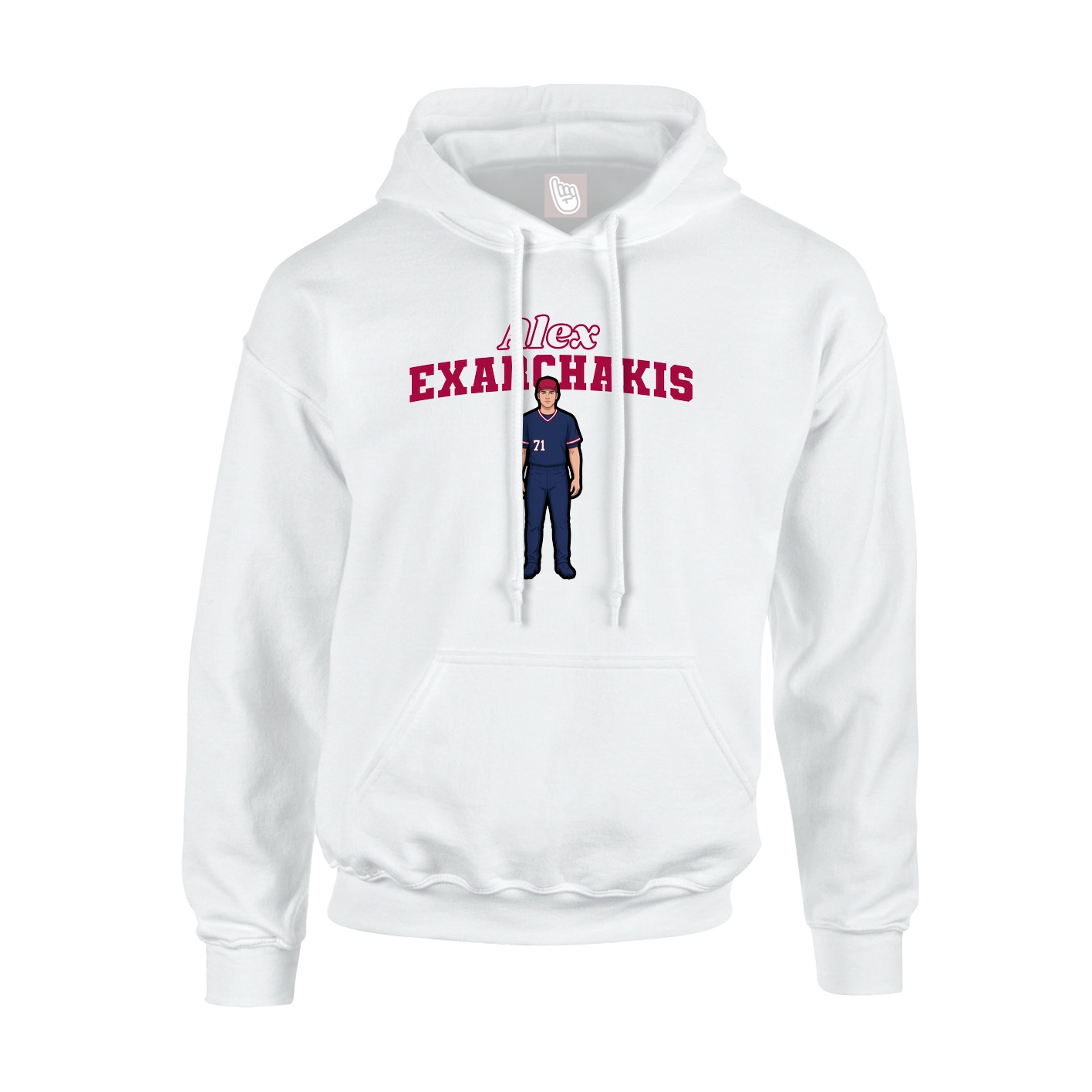 Hoodie — Name Arch in White