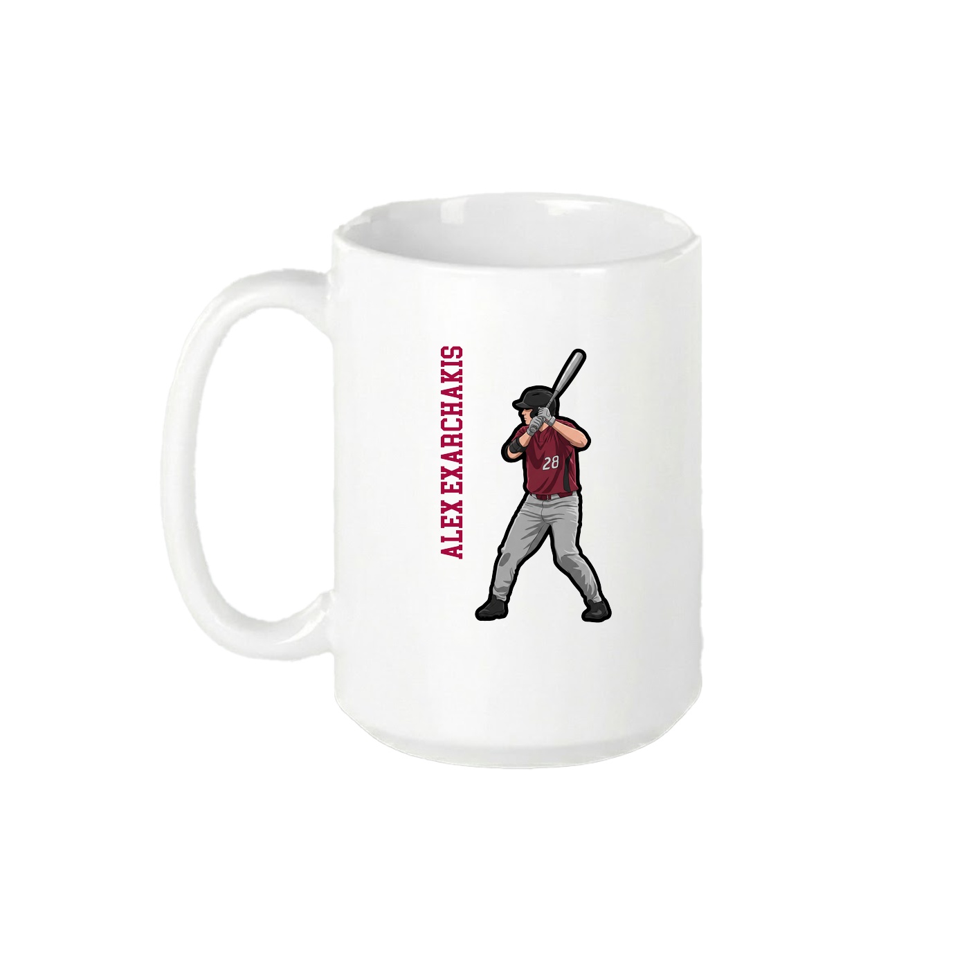 15oz Coffee Mug — Name Vertical in White