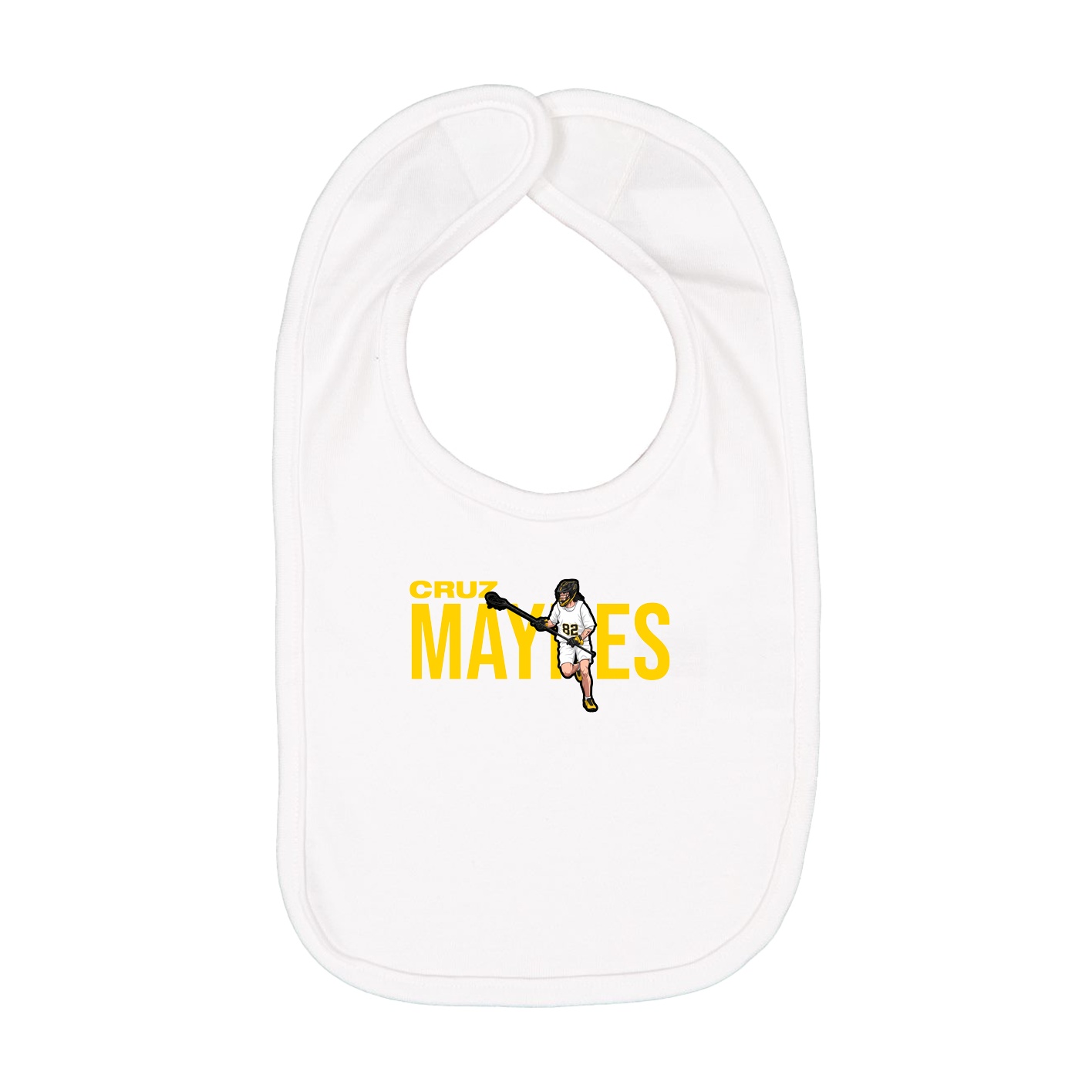 Infant Bib — Player Name in White