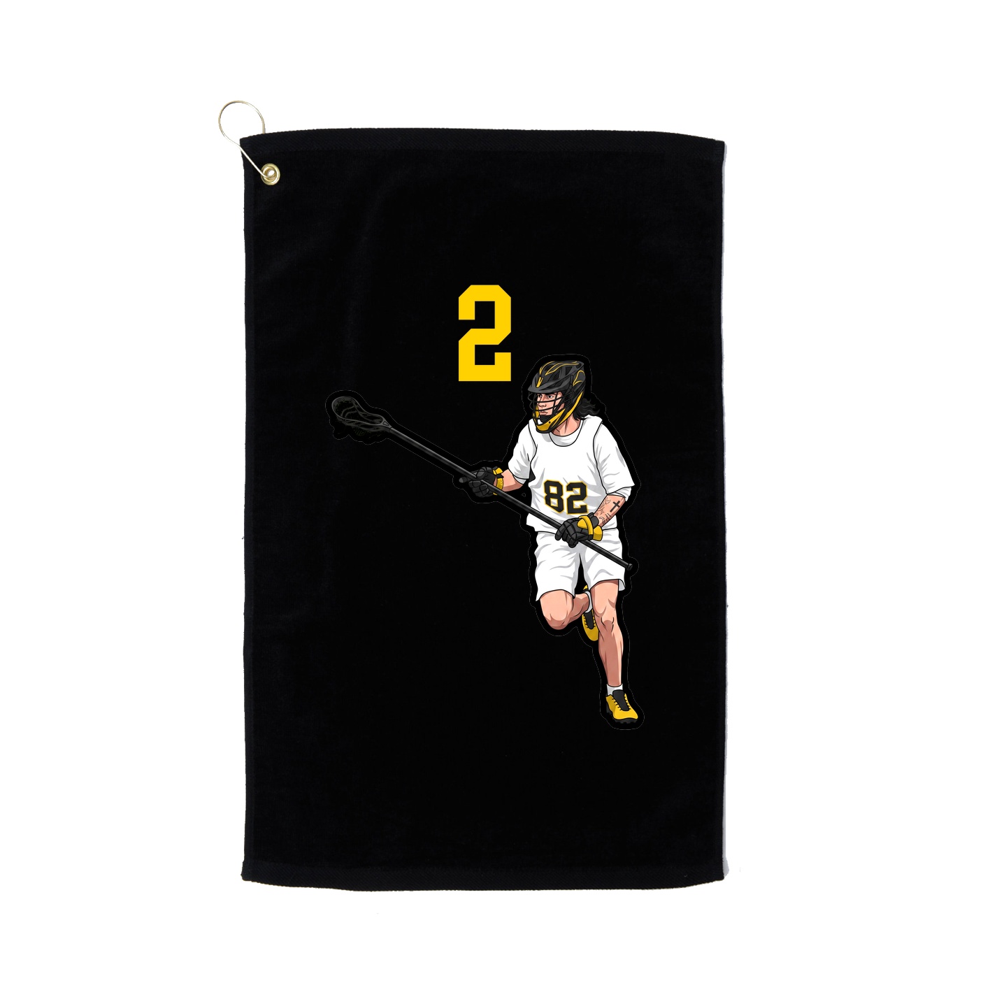 Golf Towel — Number Top in Black