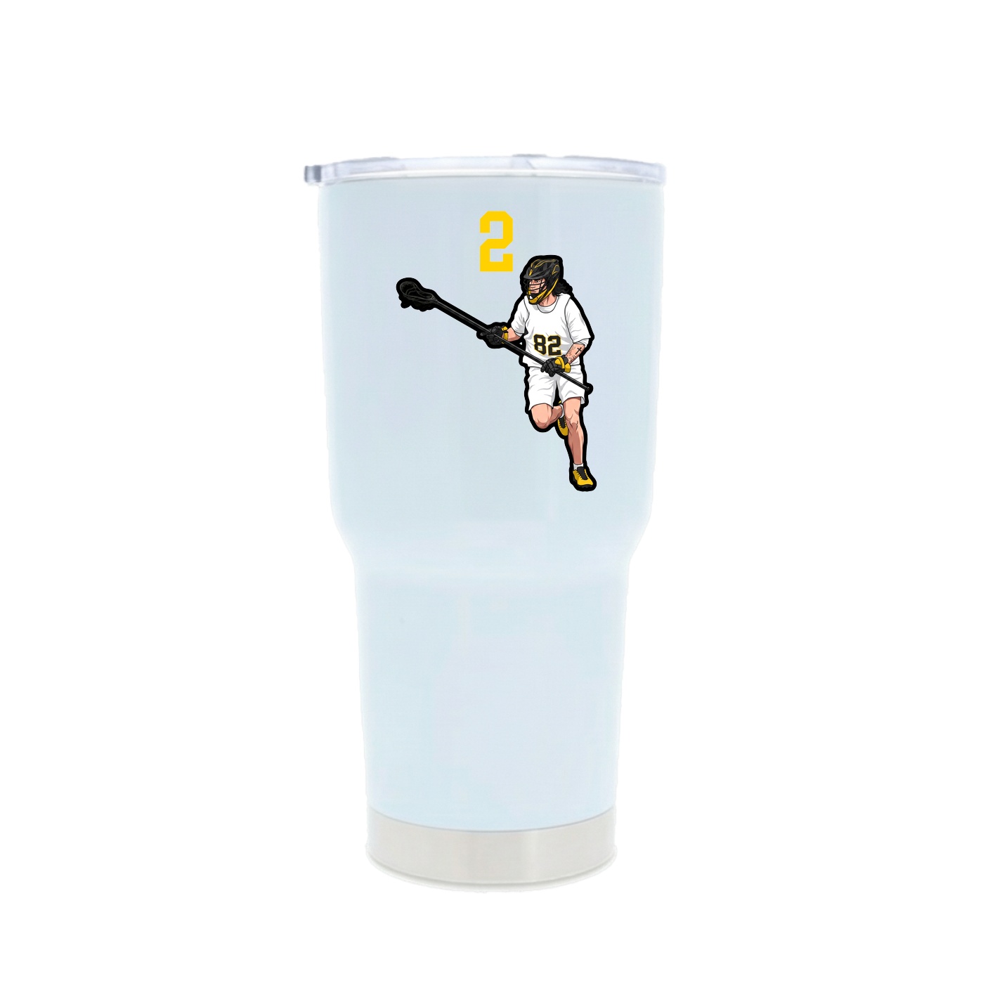 30oz Stainless Steel Tumbler — Number Top in White