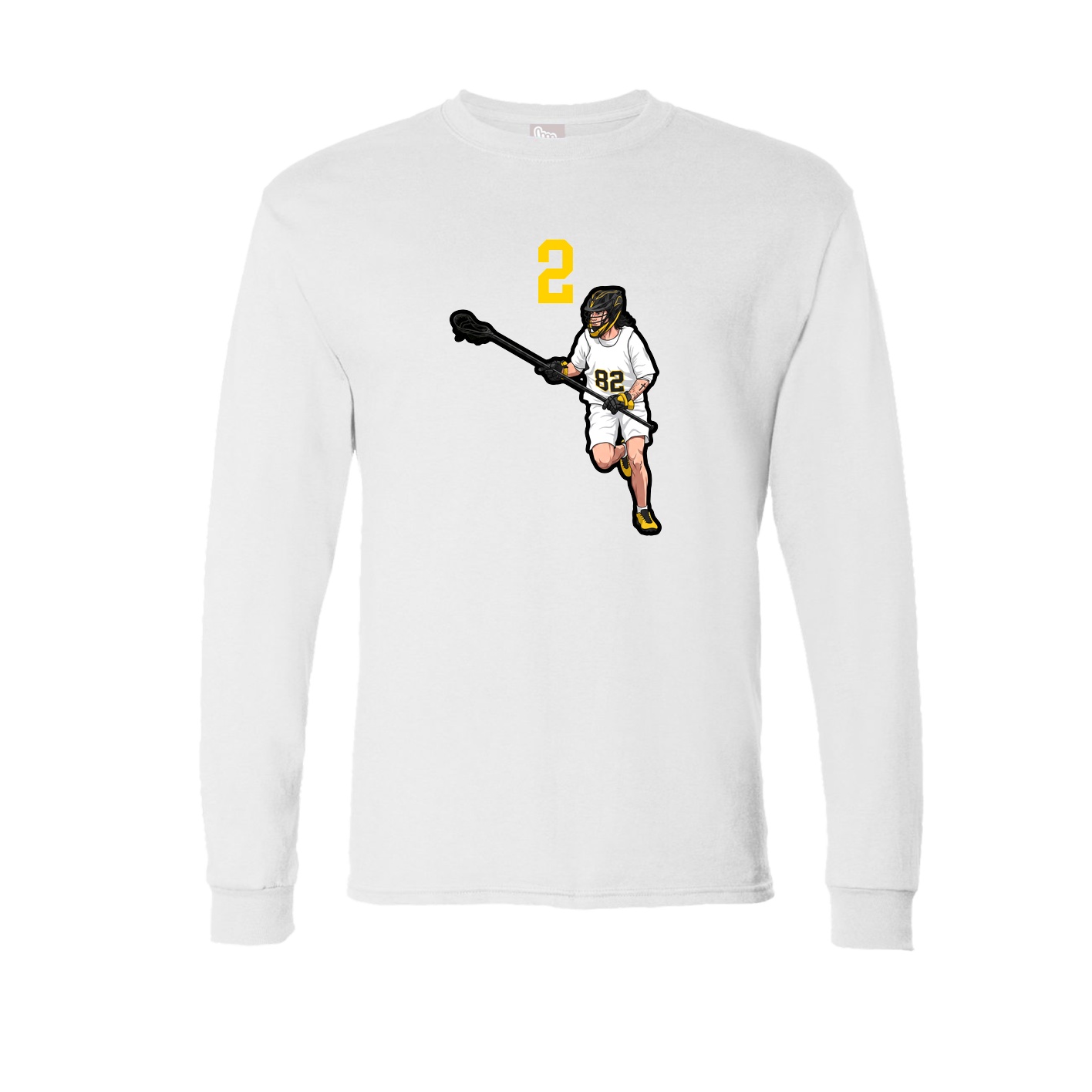 Long Sleeve Tee — Number Top in White