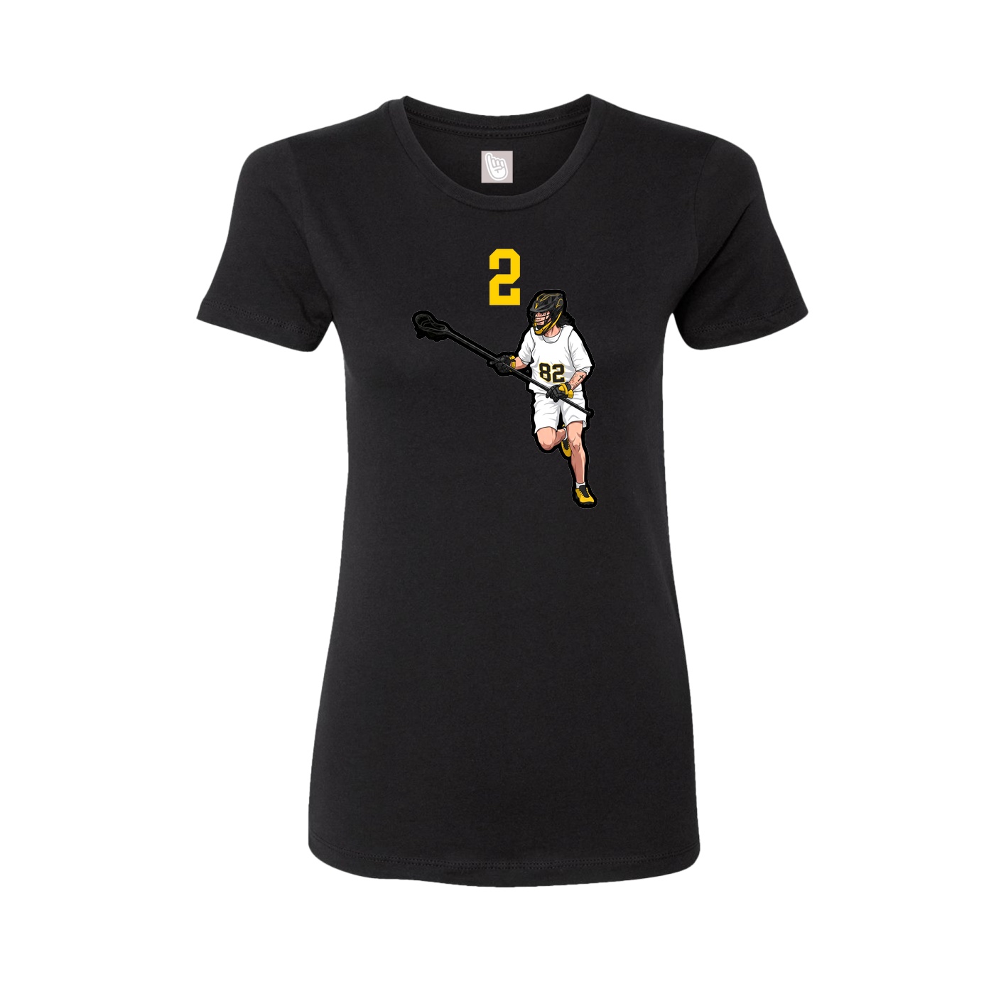 Fitted Women's Tee — Number Top in Black