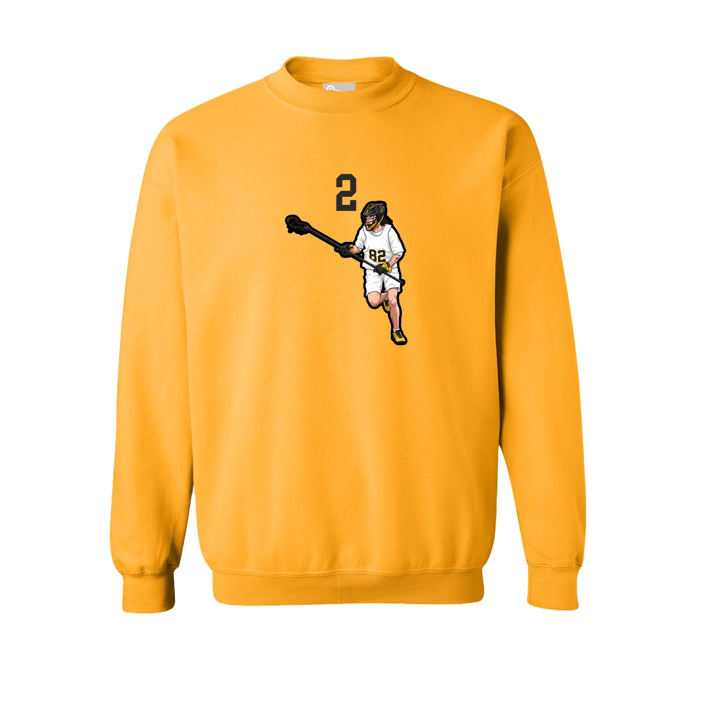 Fleece Crew — Number Top in Gold