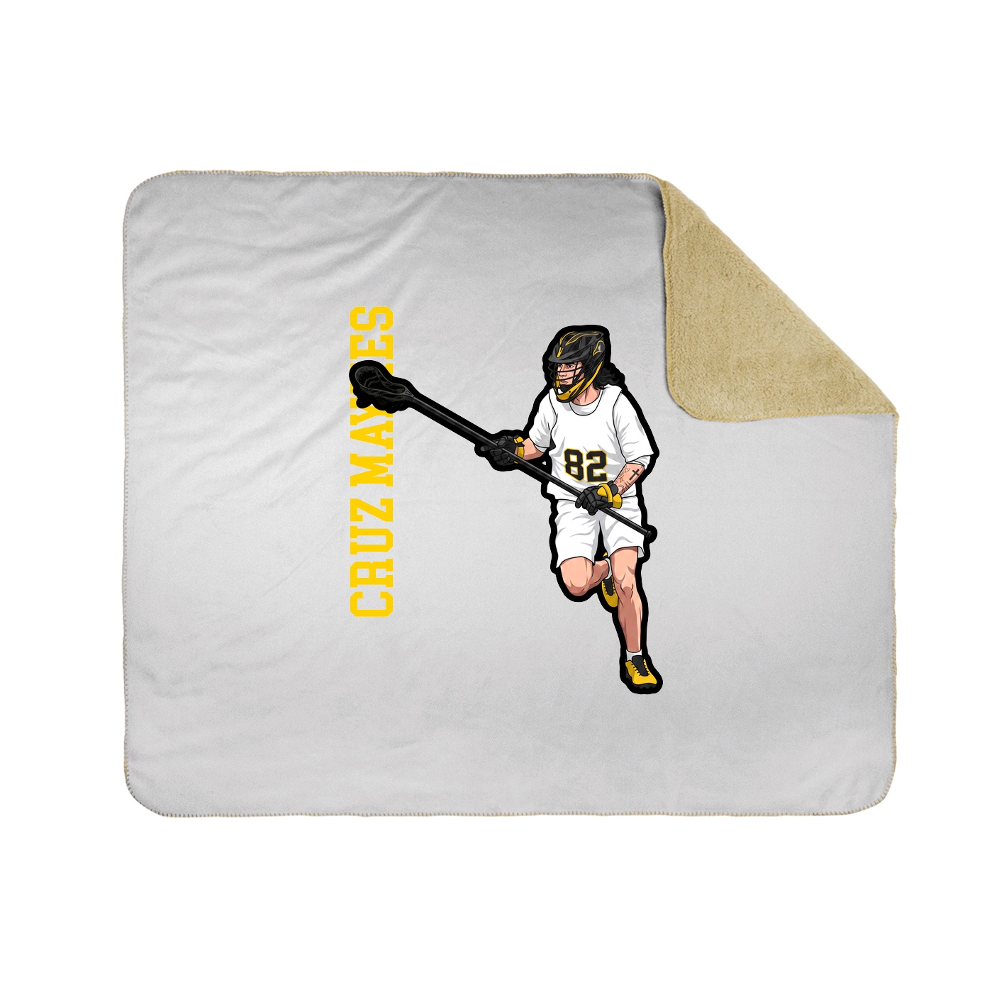 Throw Blanket — Name Vertical in White