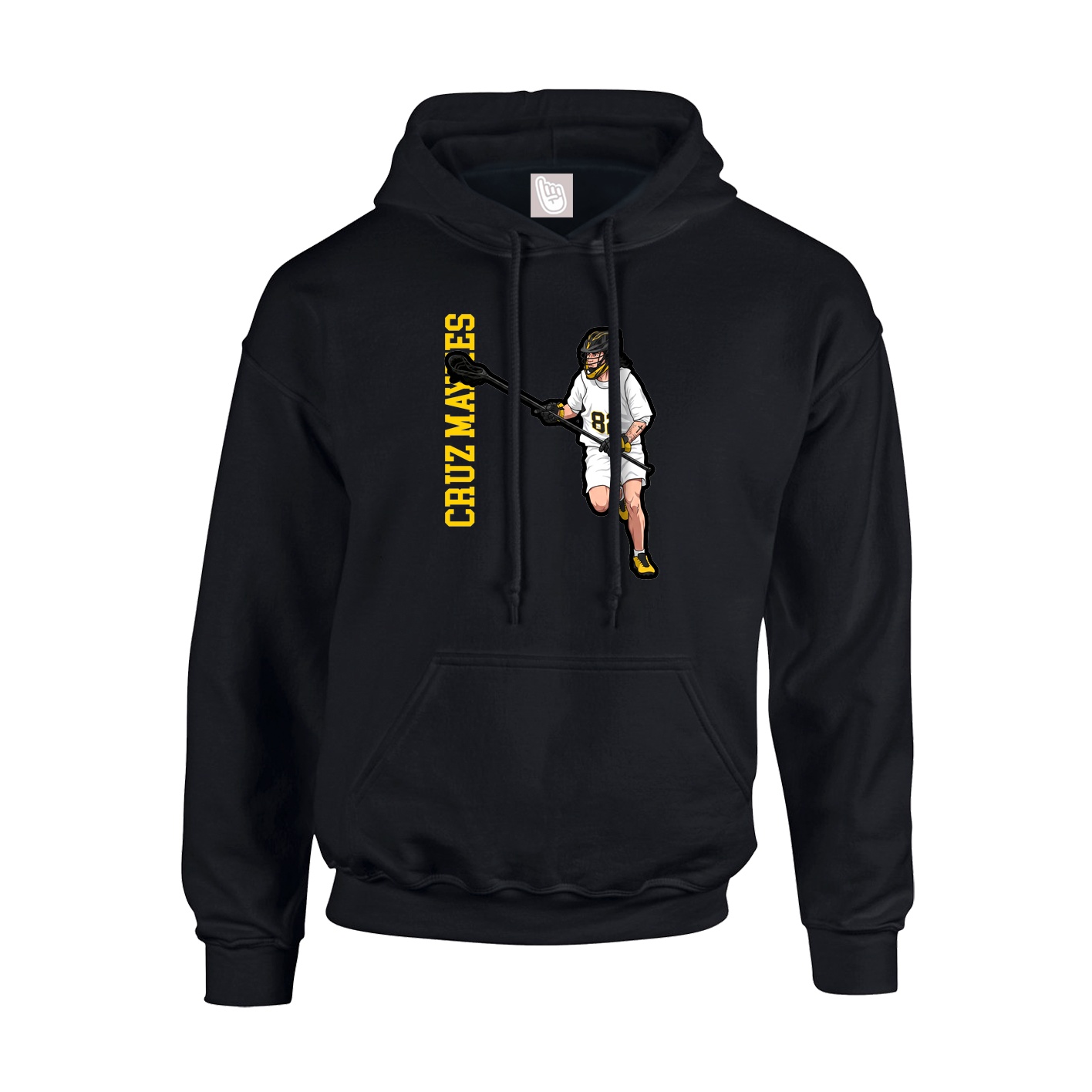 Hoodie — Name Vertical in Black