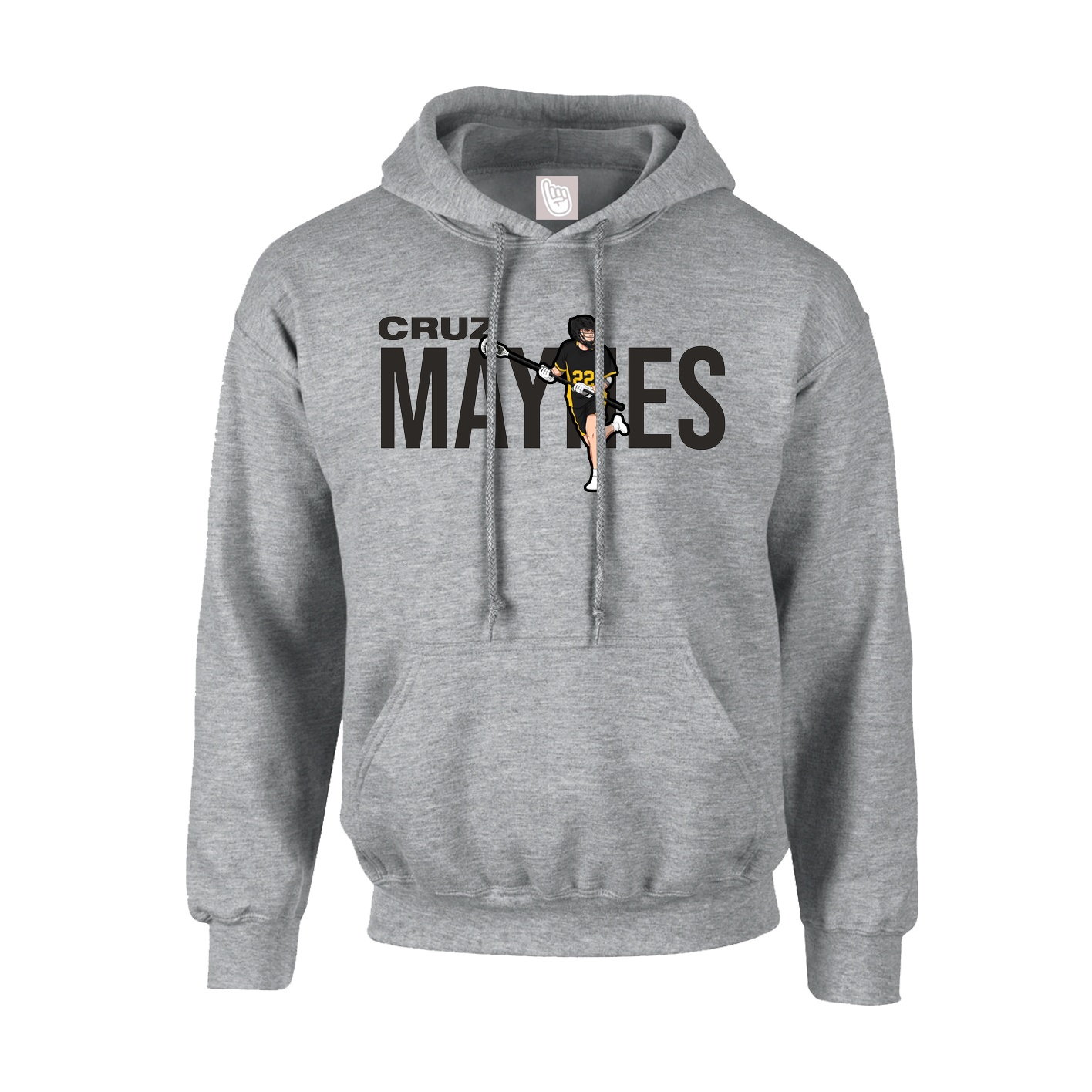 Youth Hoodie — Player Name in Grey