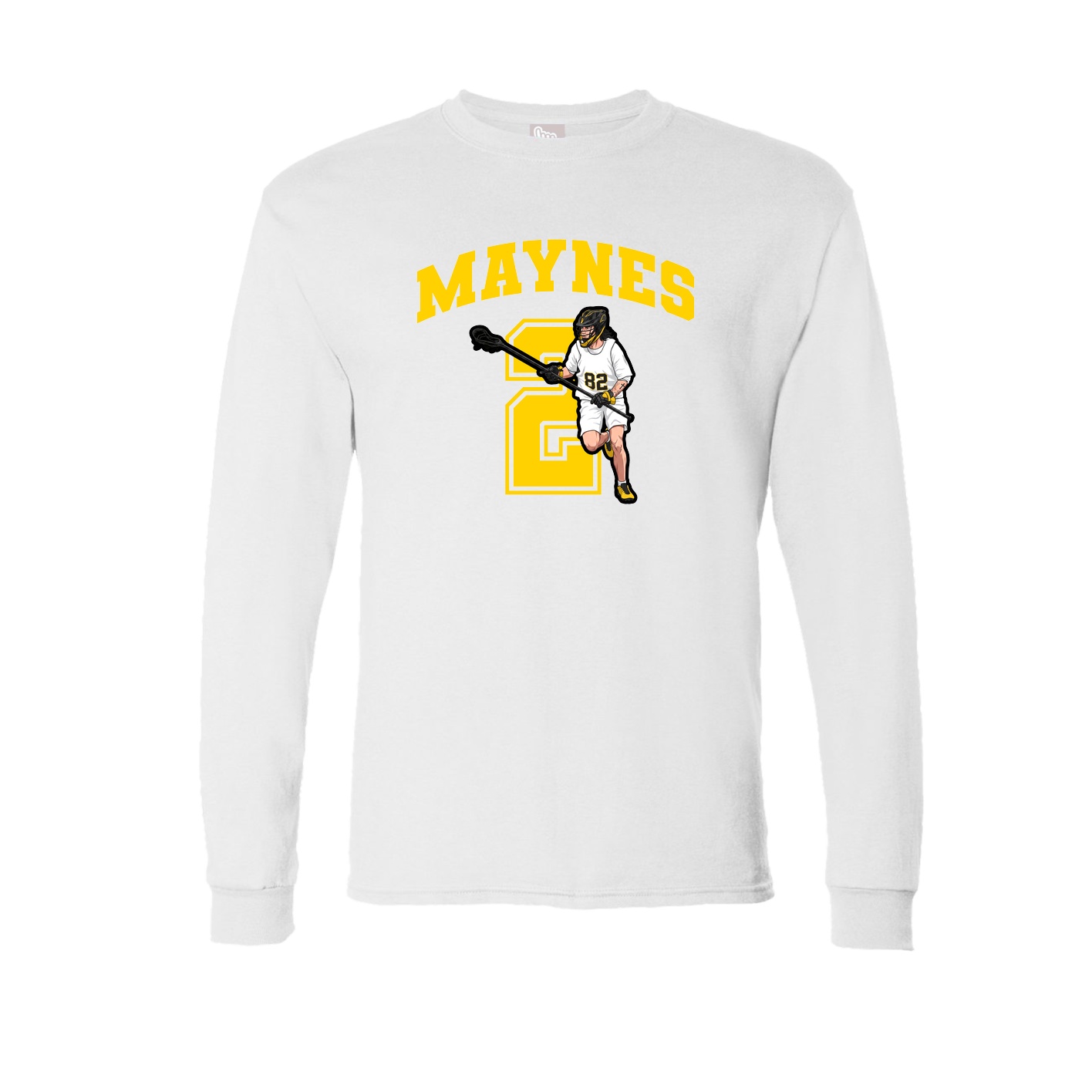 Long Sleeve Tee — Number in White