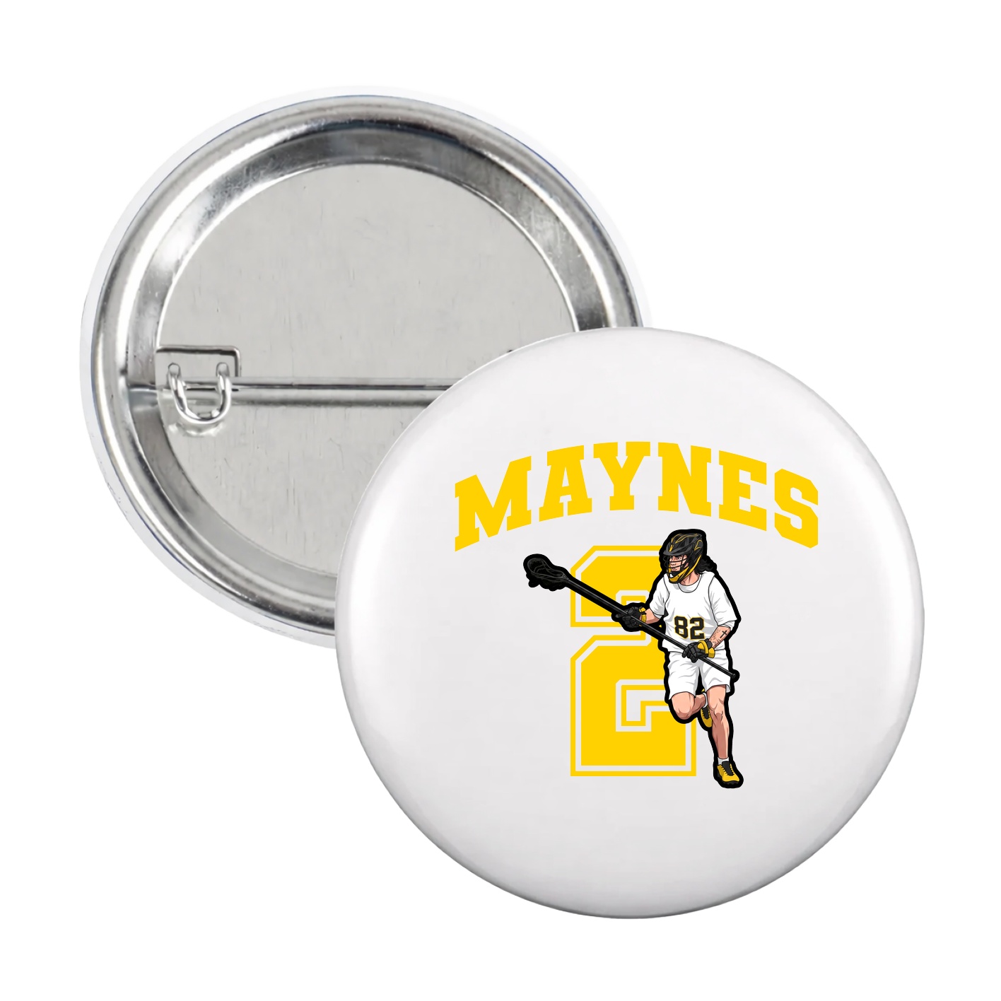 Game Day Button — Number in White