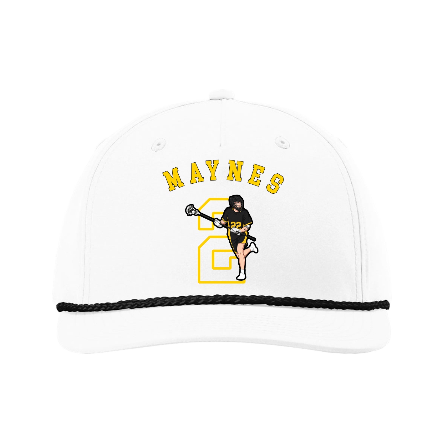 Five-Panel Classic Rope Cap — Shirsey Arch in White