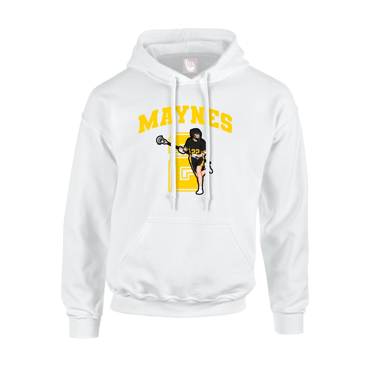 Youth Hoodie — Number in White