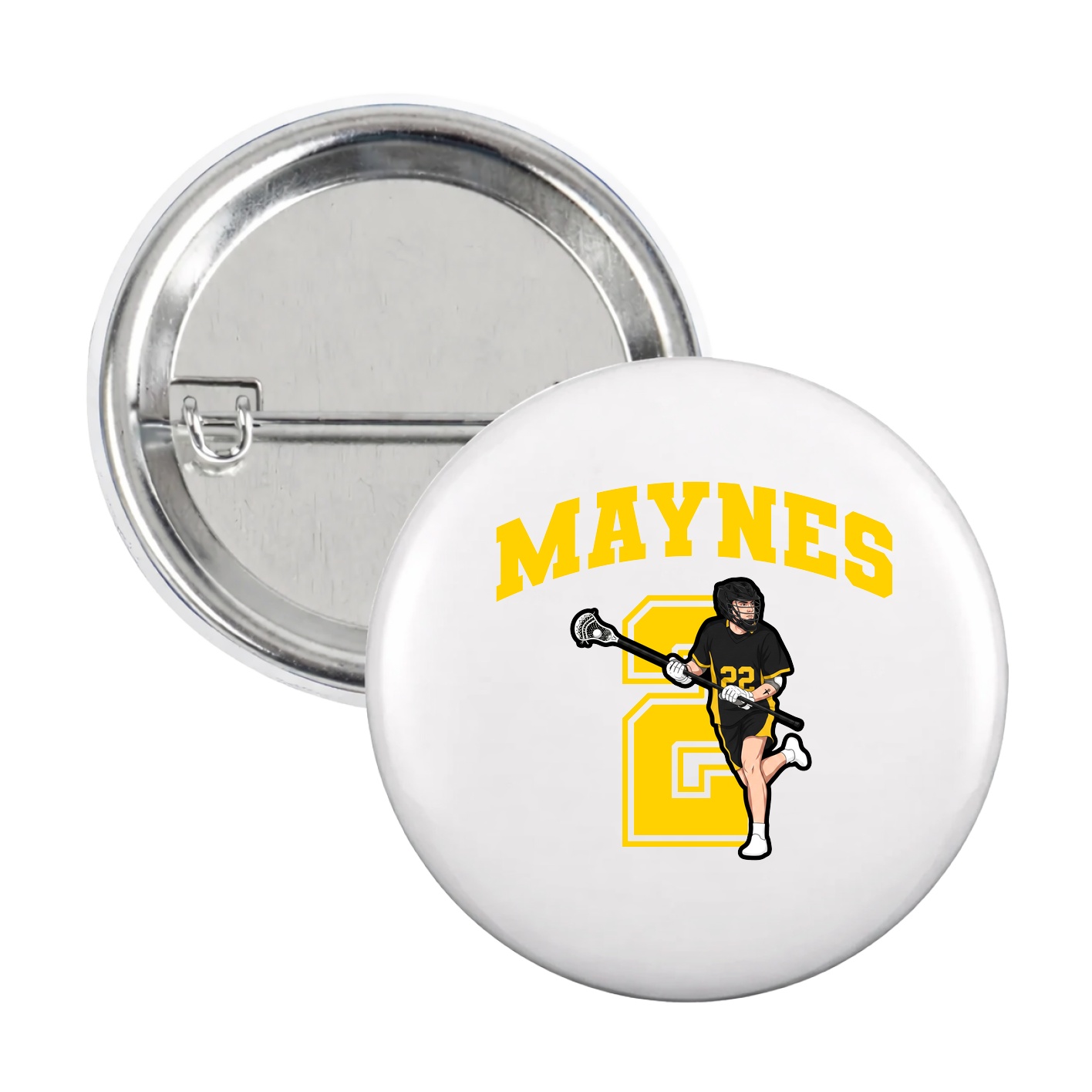 Game Day Button — Number in White