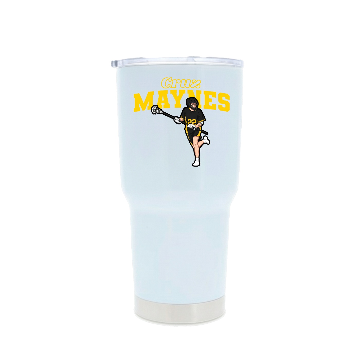 30oz Stainless Steel Tumbler — Name Arch in White
