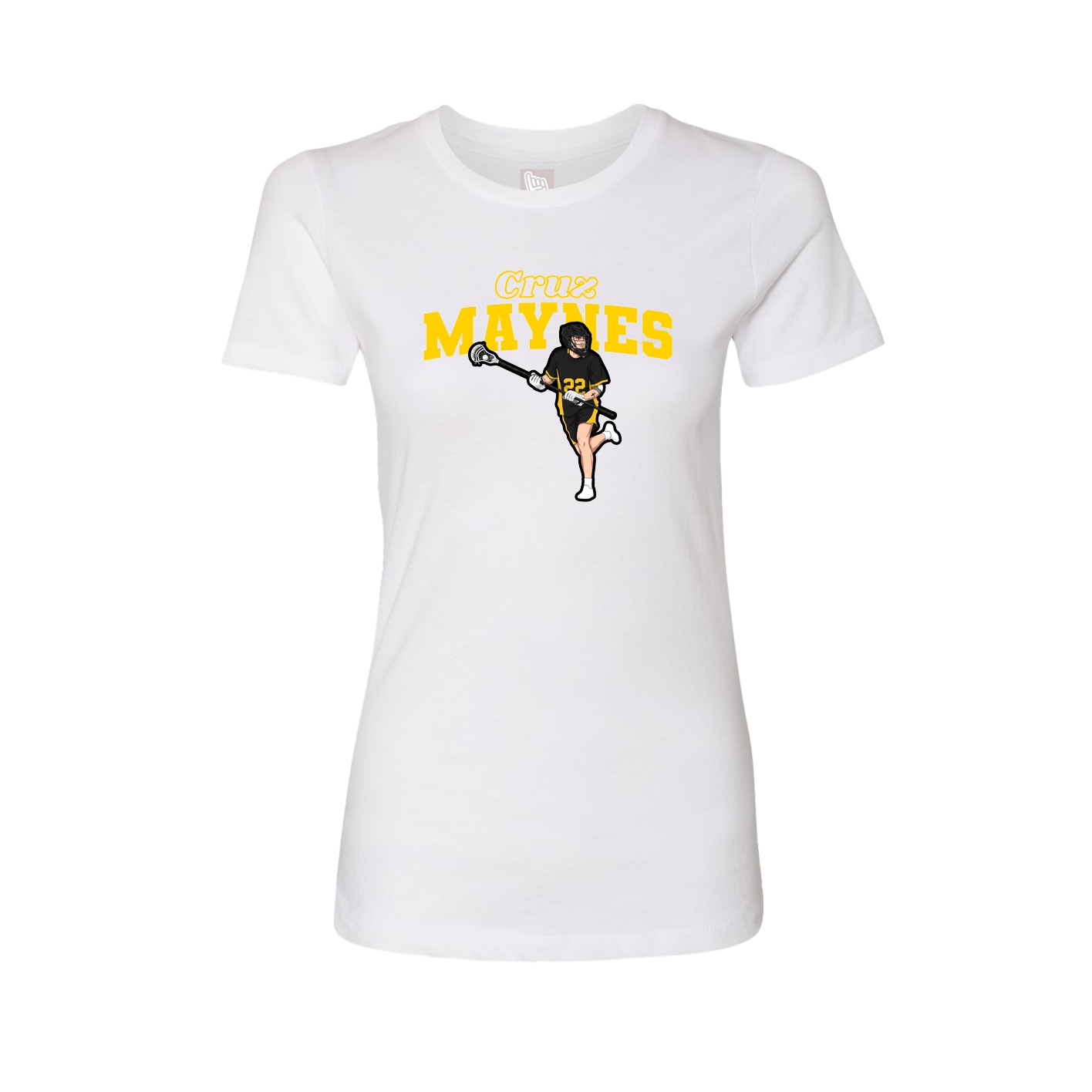 Fitted Women's Tee — Name Arch in White