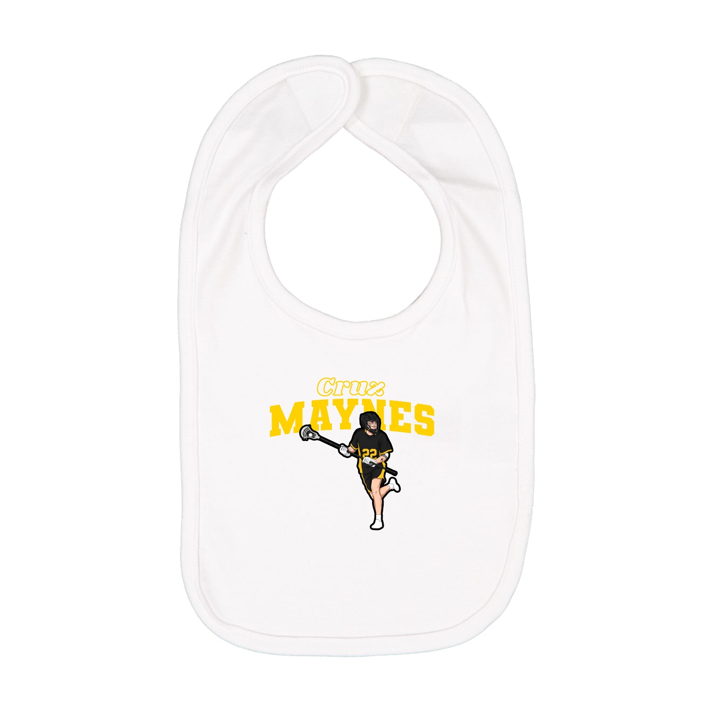 Infant Bib — Name Arch in White