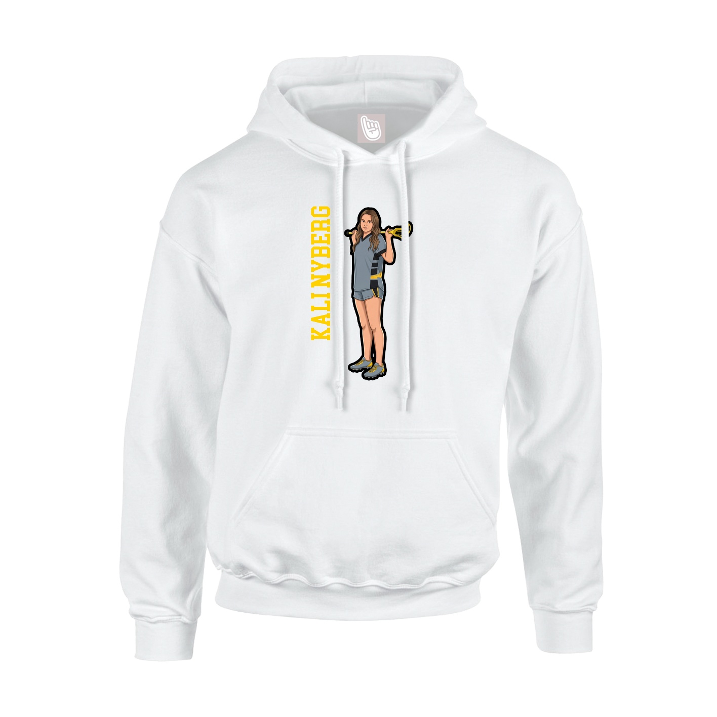 Youth Hoodie — Name Vertical in White