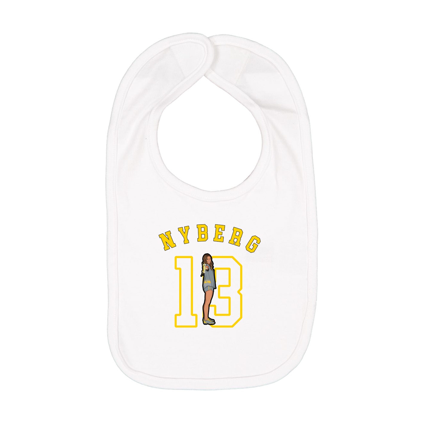 Infant Bib — Shirsey Arch in White
