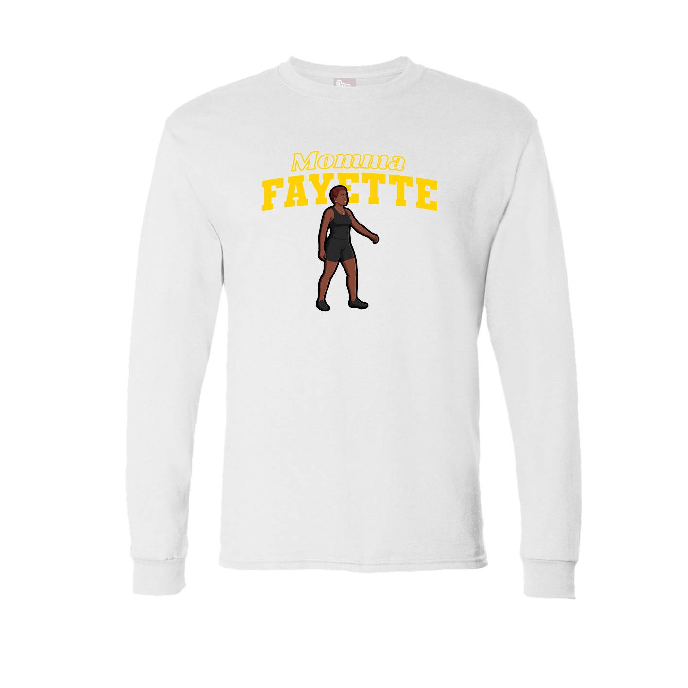 Long Sleeve Tee — Mothers Day Block in White