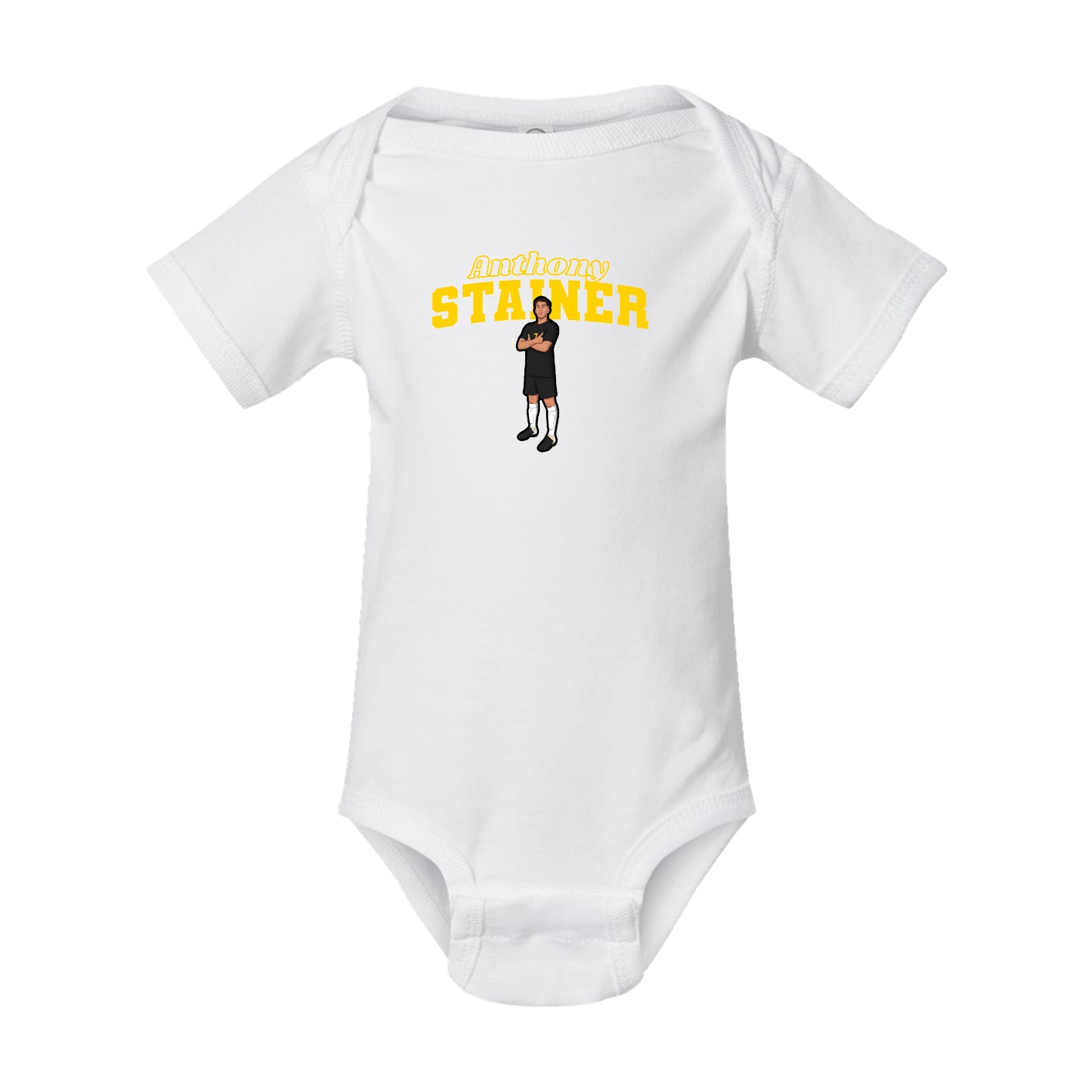 Baby Onesie — Name Arch in White