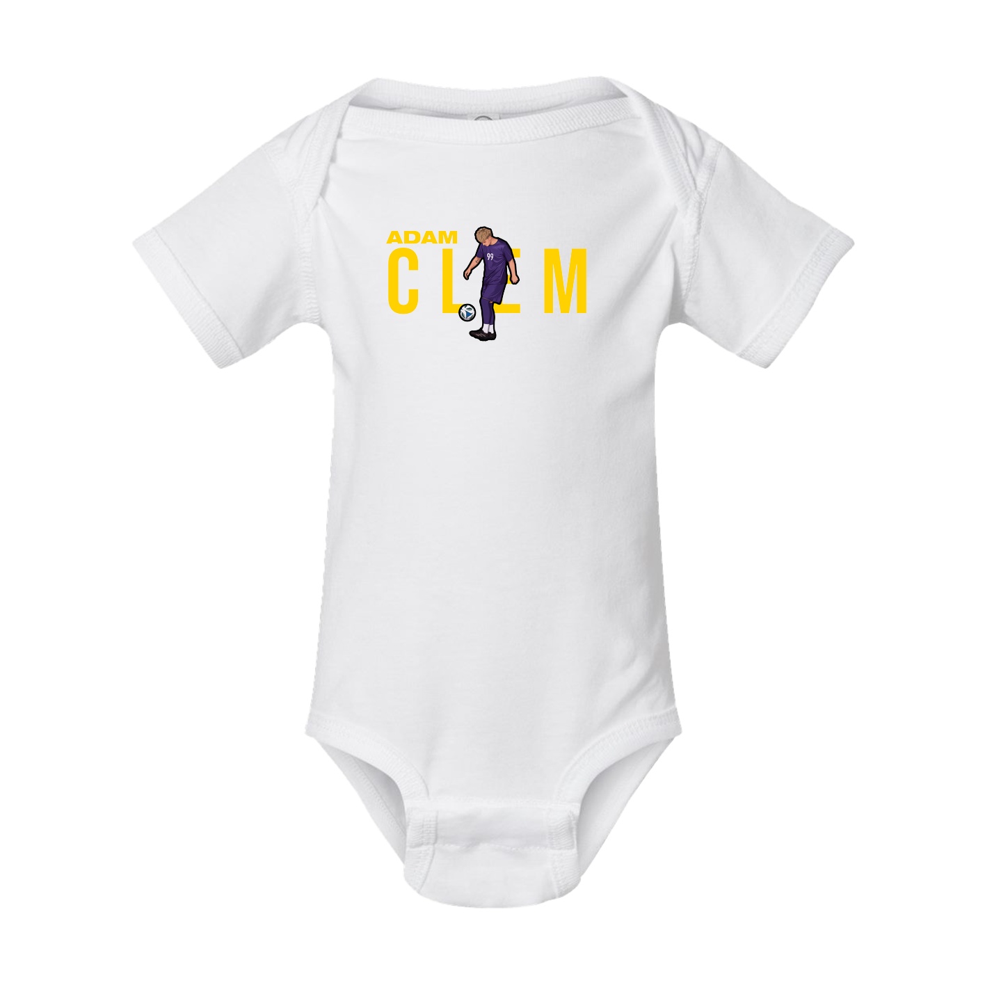 Baby Onesie — Player Name in White