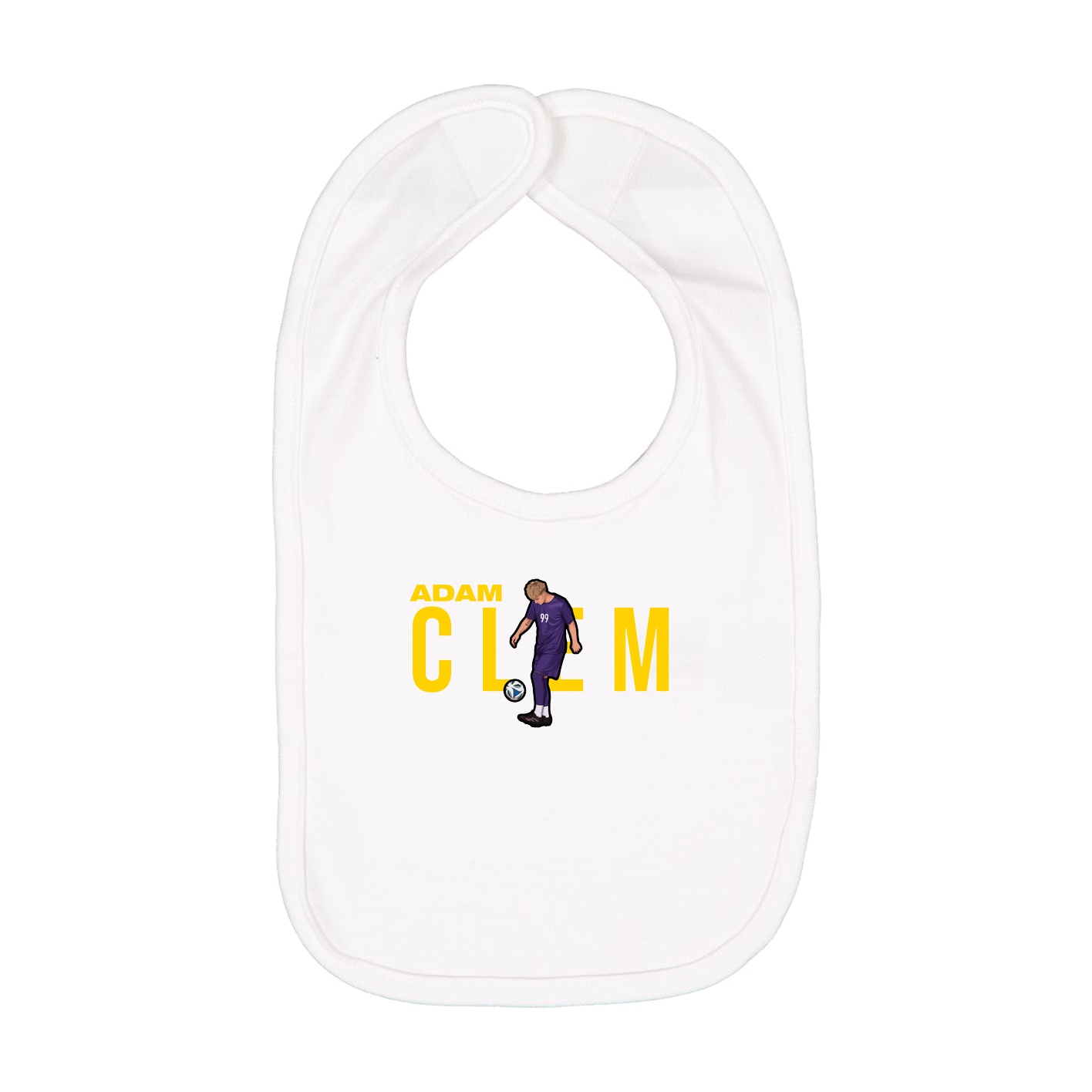 Infant Bib — Player Name in White