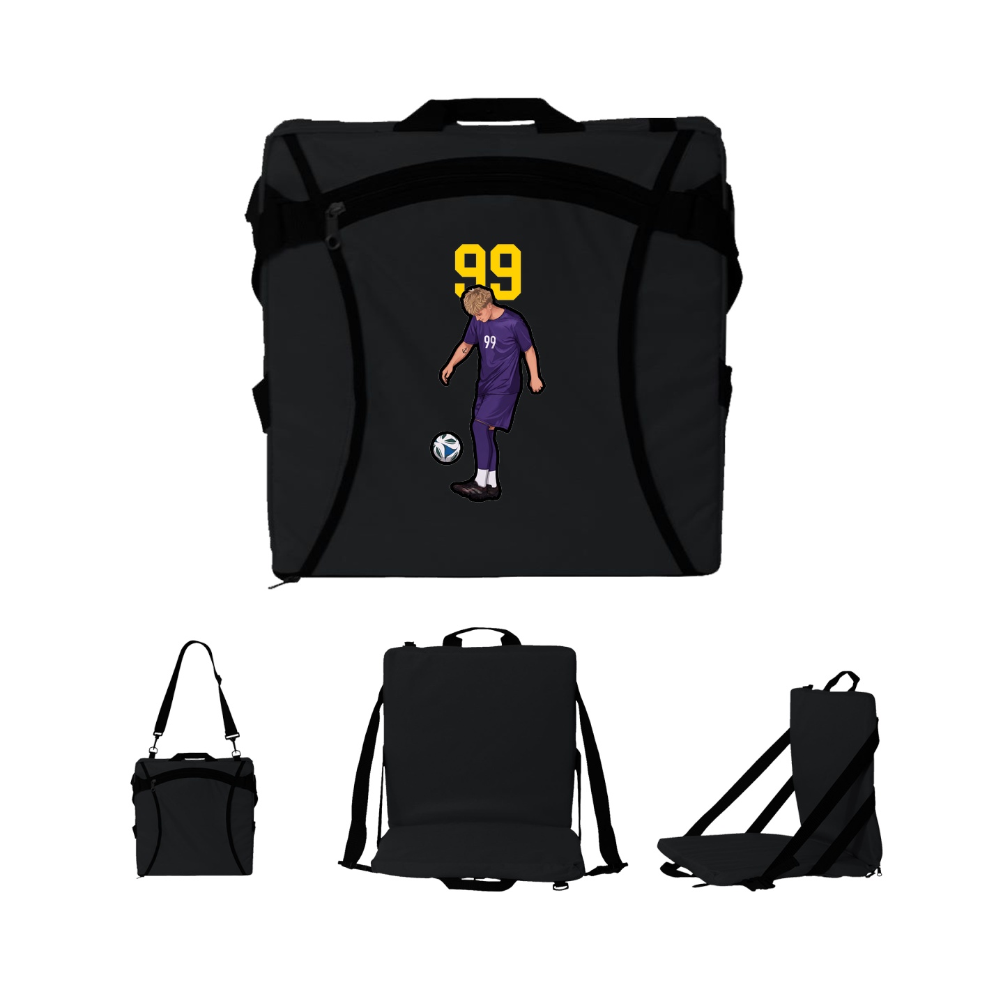 Folding Stadium Seat — Number Top in Black