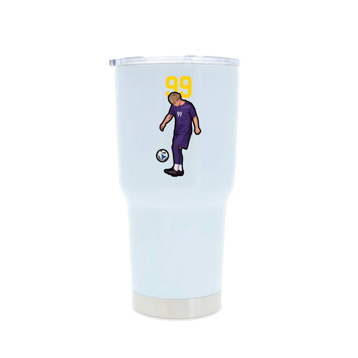 30oz Stainless Steel Tumbler — Number Top in White