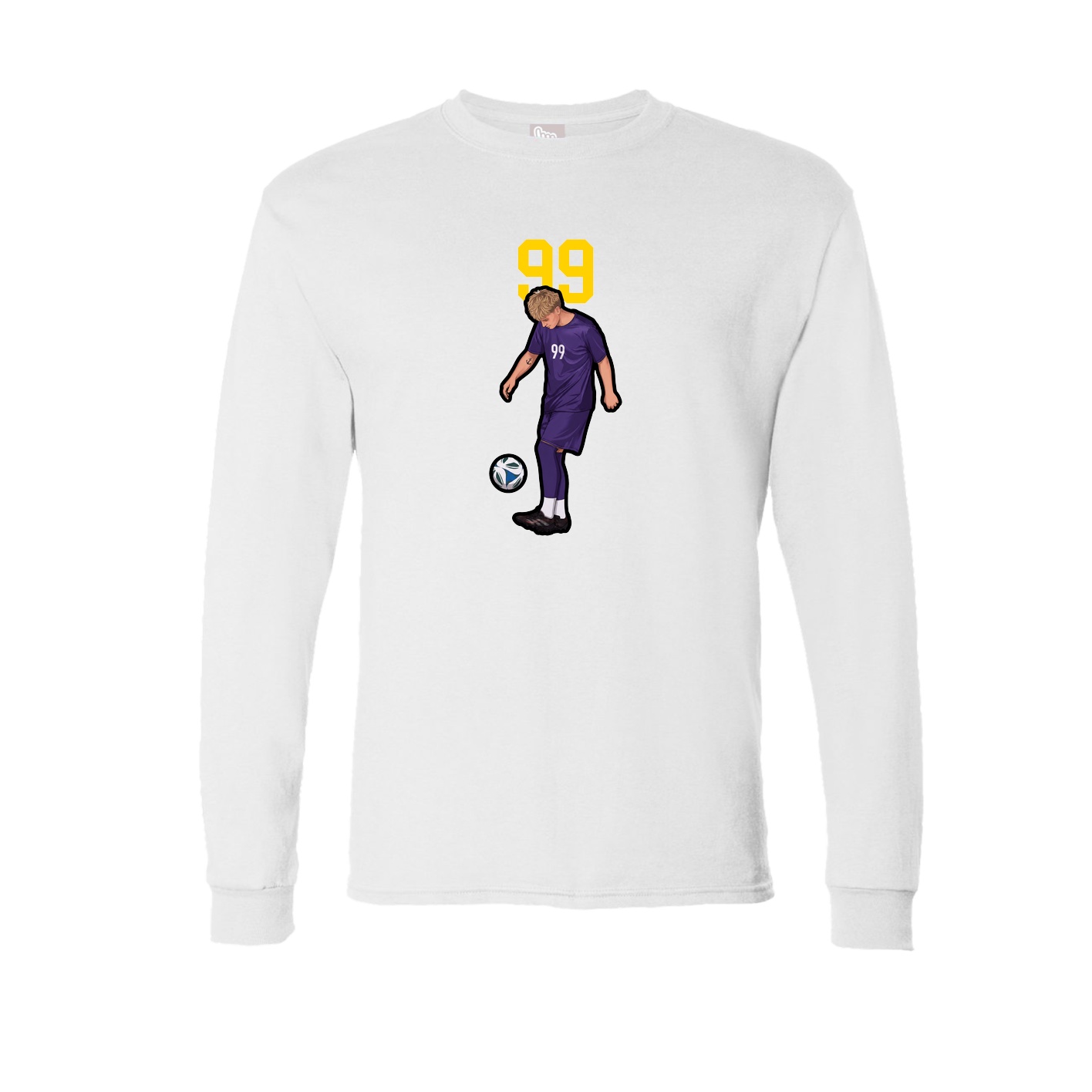 Long Sleeve Tee — Number Top in White