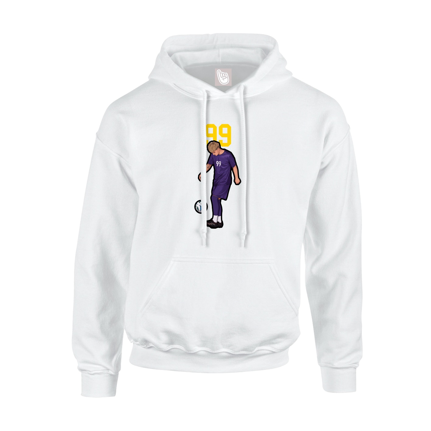 Youth Hoodie — Number Top in White