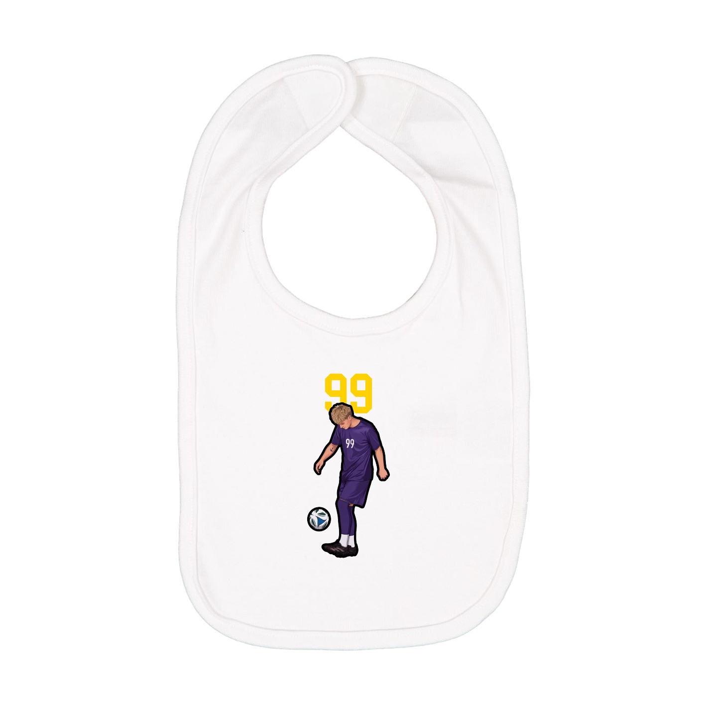 Infant Bib — Number Top in White