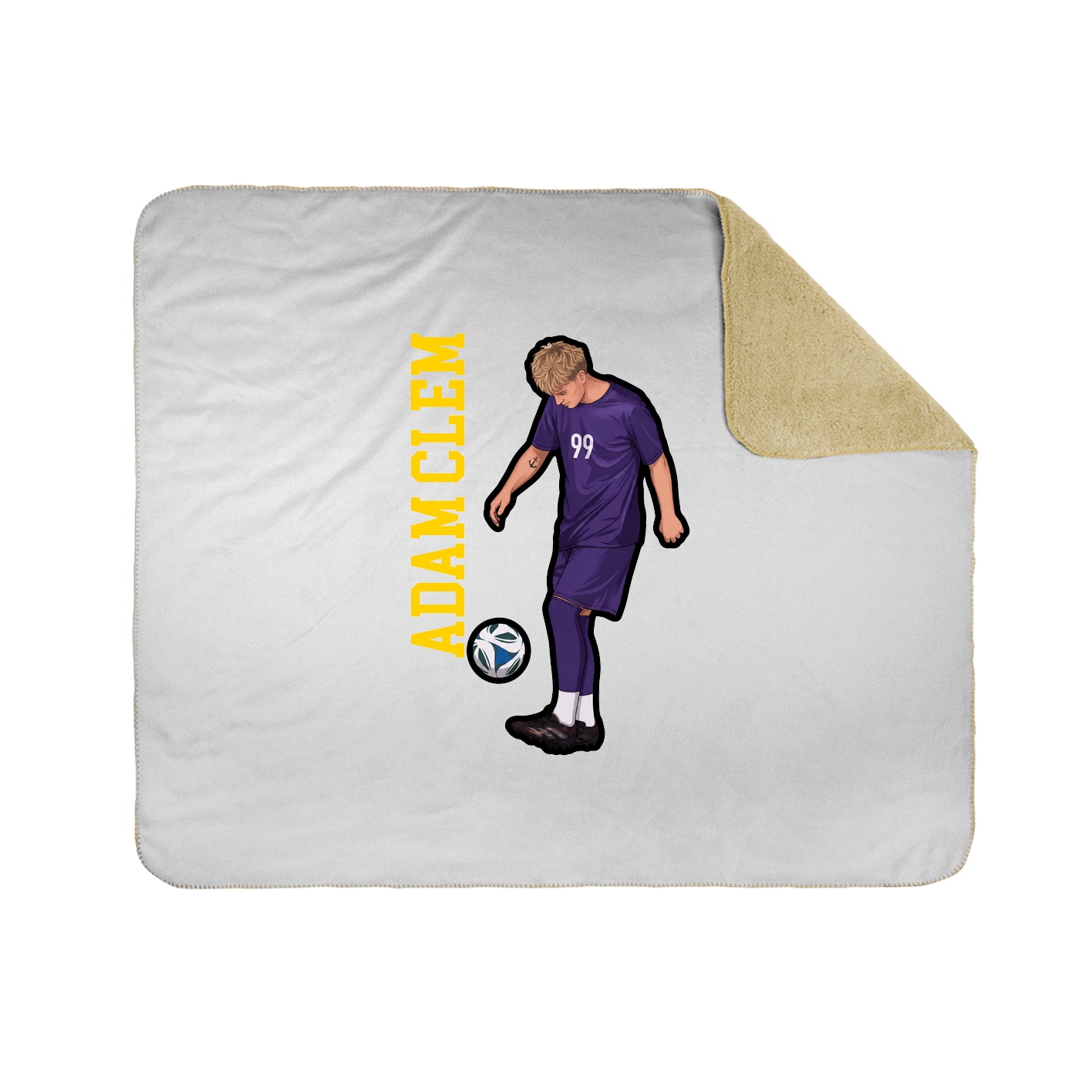 Throw Blanket — Name Vertical in White