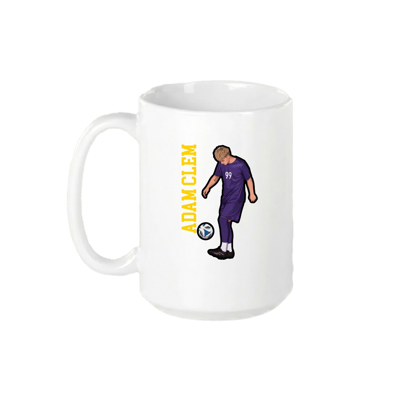 15oz Coffee Mug — Name Vertical in White