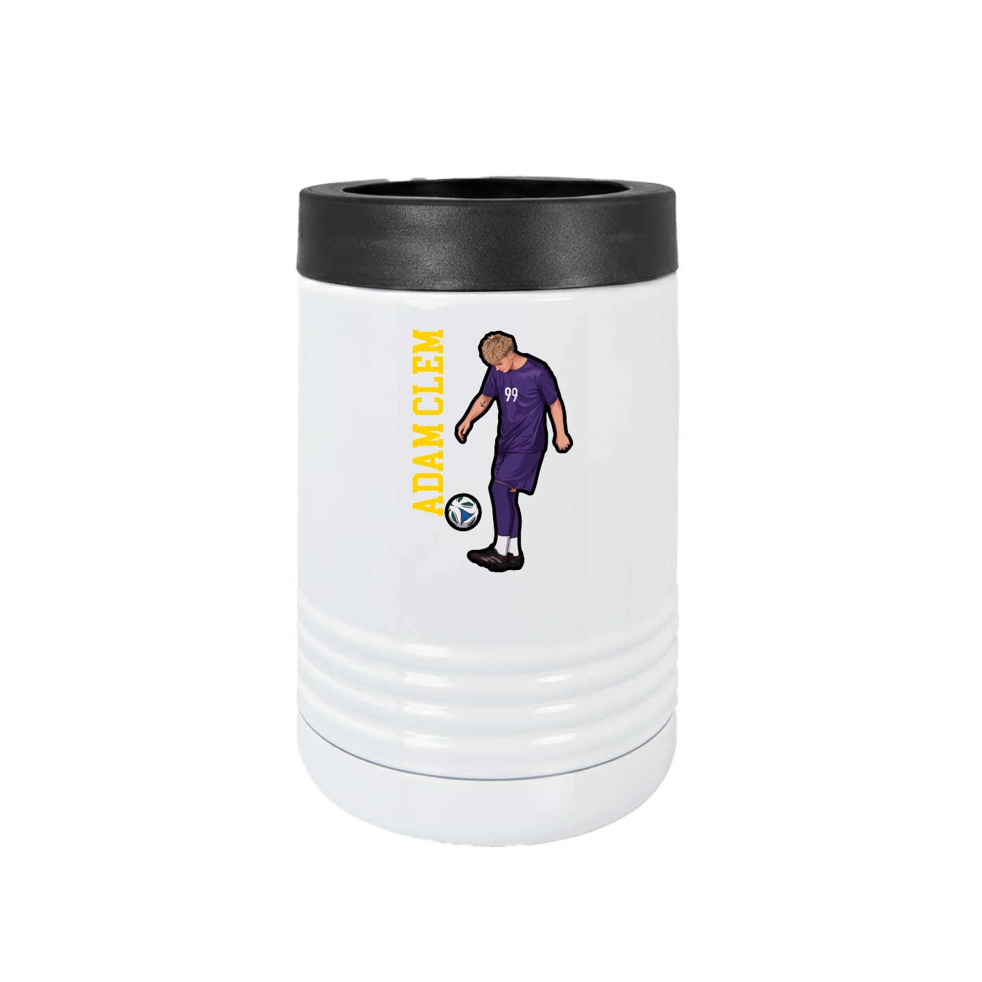 Beverage Holder — Name Vertical in White