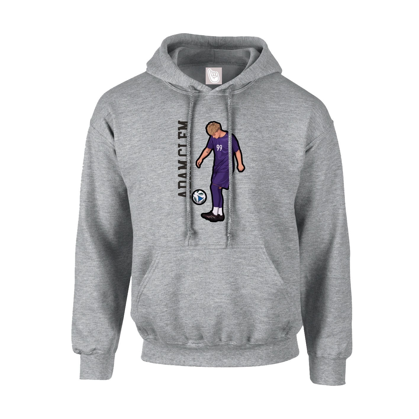 Youth Hoodie — Name Vertical in Grey