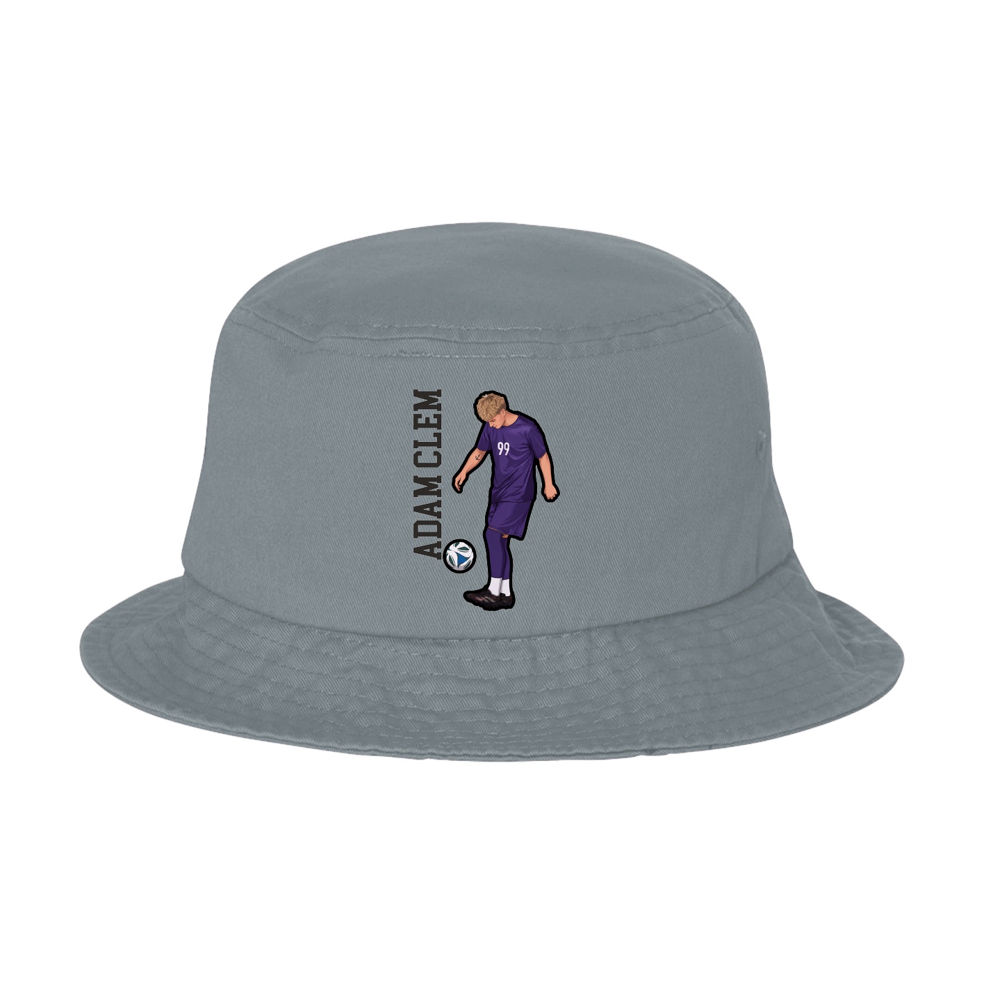 Bucket Cap — Name Vertical in Grey