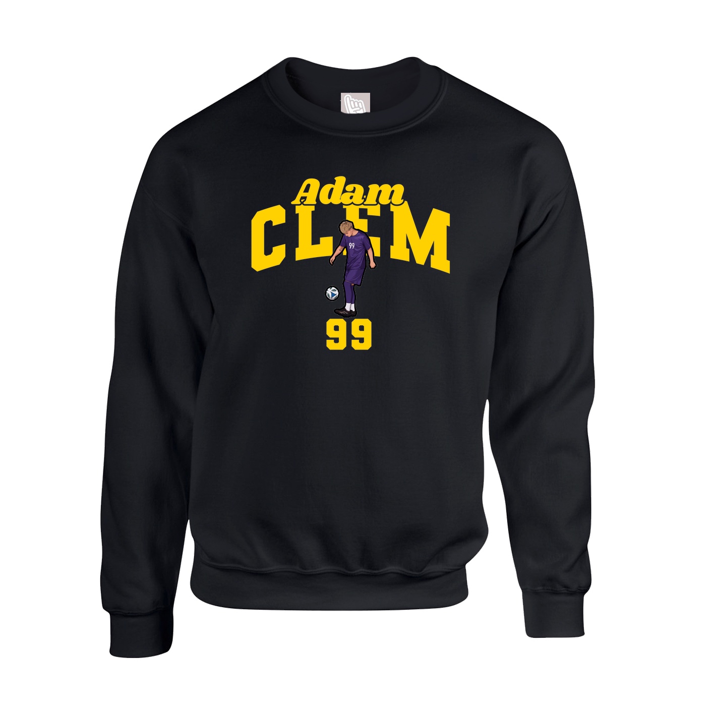 Fleece Crew — Signature Arch in Black