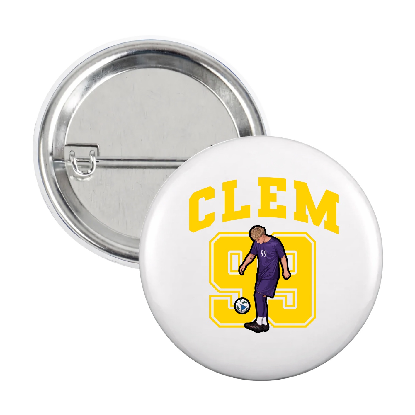 Game Day Button — Number in White
