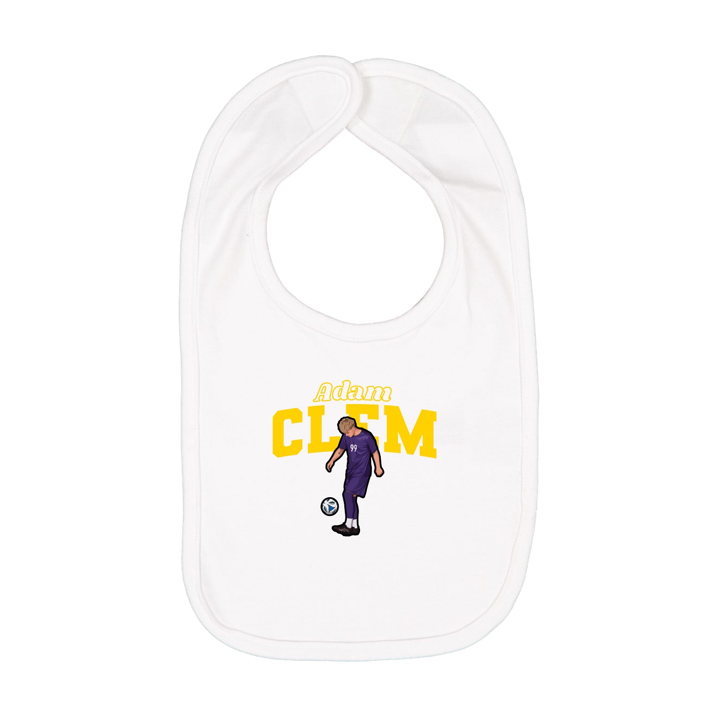 Infant Bib — Name Arch in White