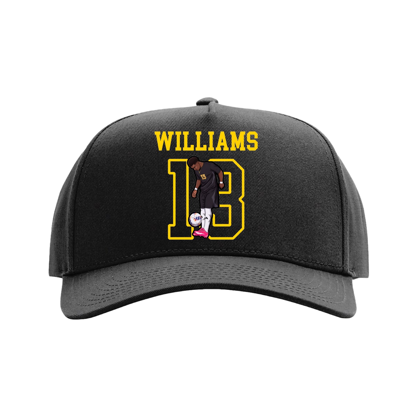 Full Fabric Five-Panel Champ Cap — Shirsey in Black