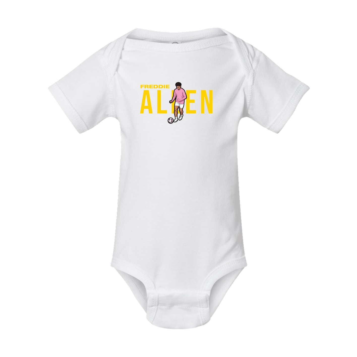 Baby Onesie — Player Name in White