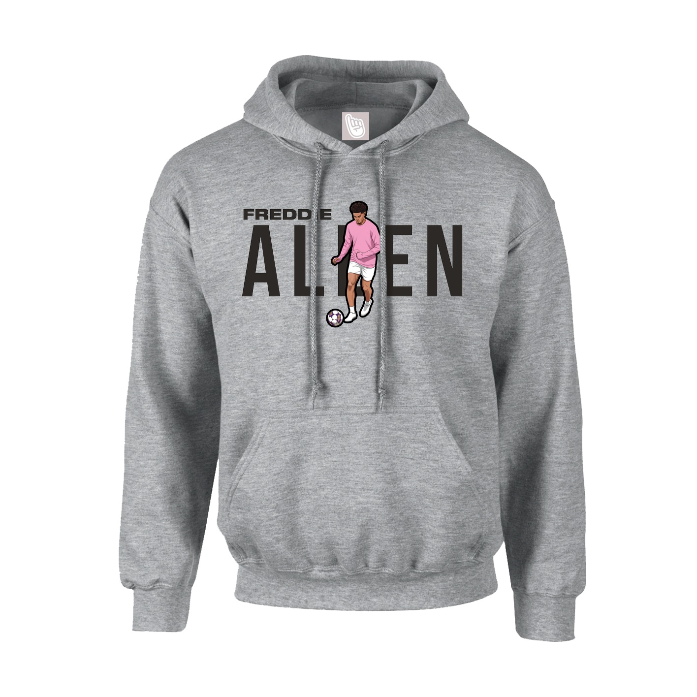 Hoodie — Player Name in Grey