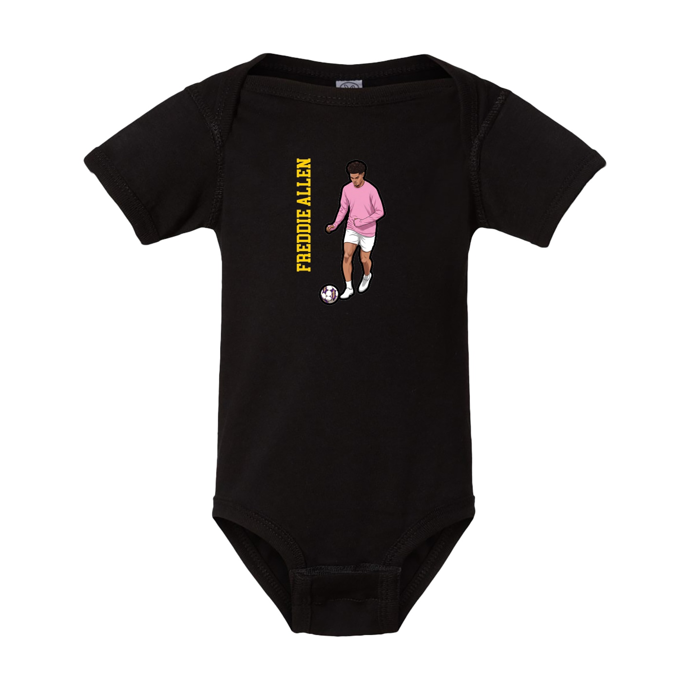 Baby Onesie — Name Vertical in Black