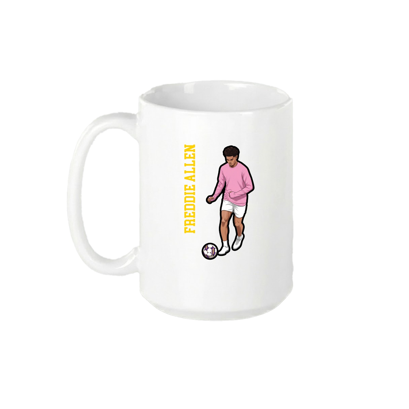 15oz Coffee Mug — Name Vertical in White