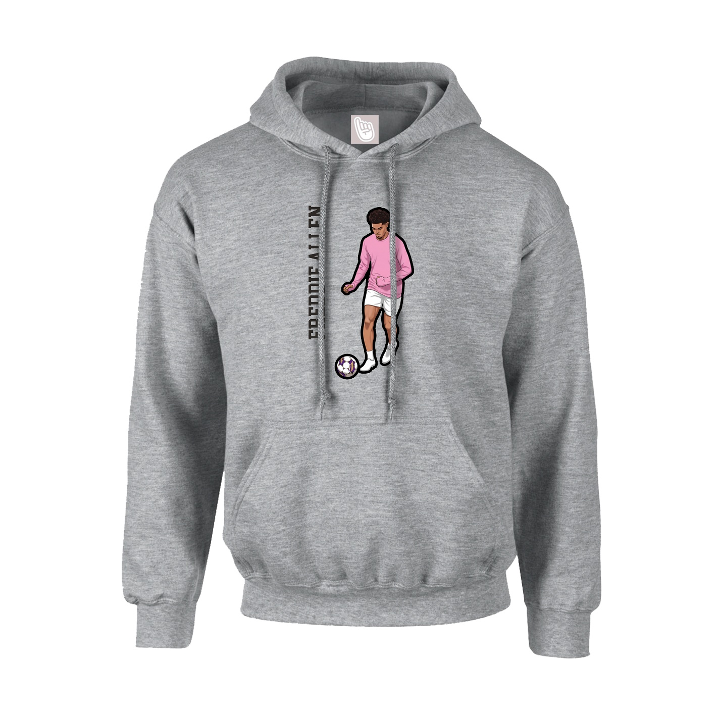 Youth Hoodie — Name Vertical in Grey