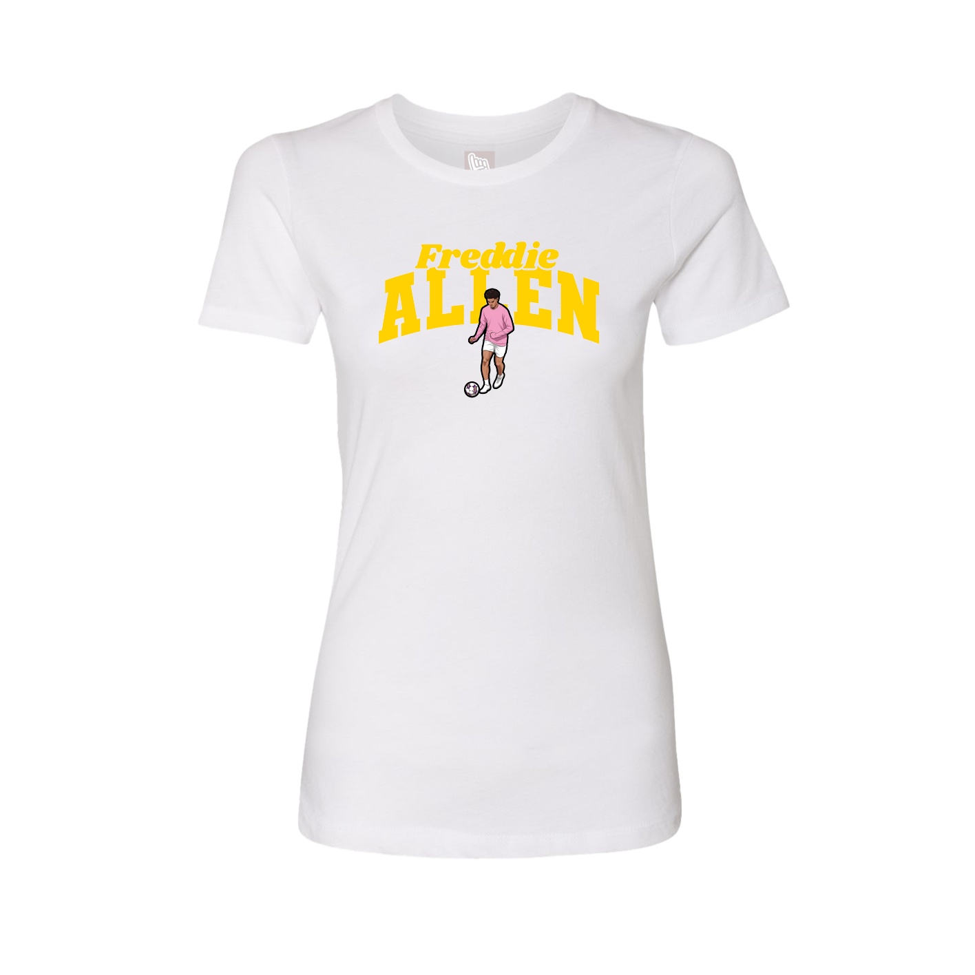 Fitted Women's Tee — Signature Arch in White