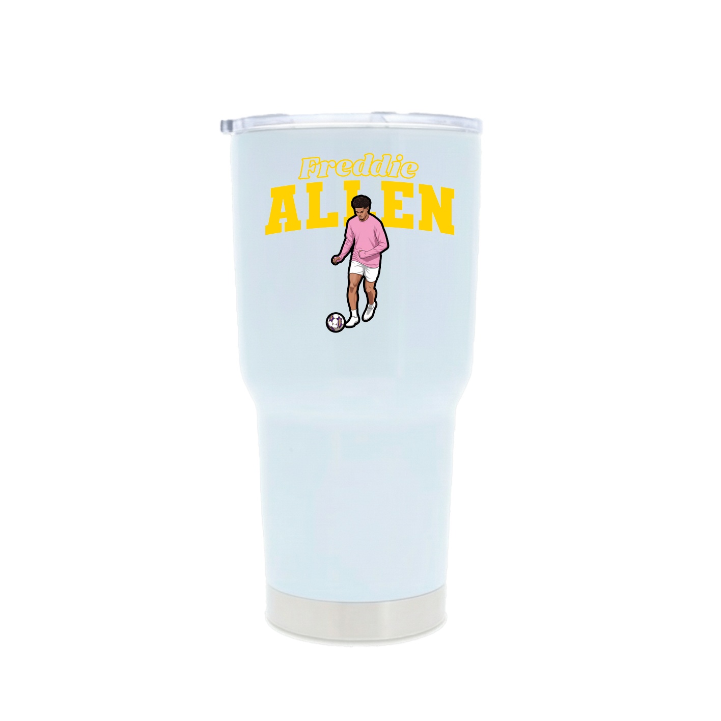 30oz Stainless Steel Tumbler — Name Arch in White