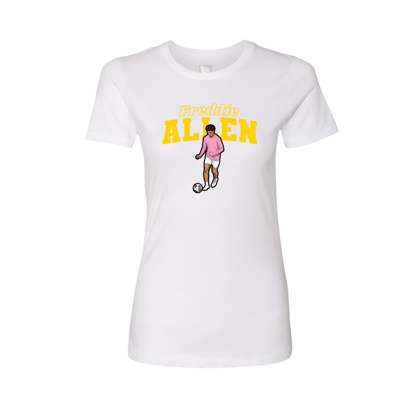 Fitted Women's Tee — Name Arch in White