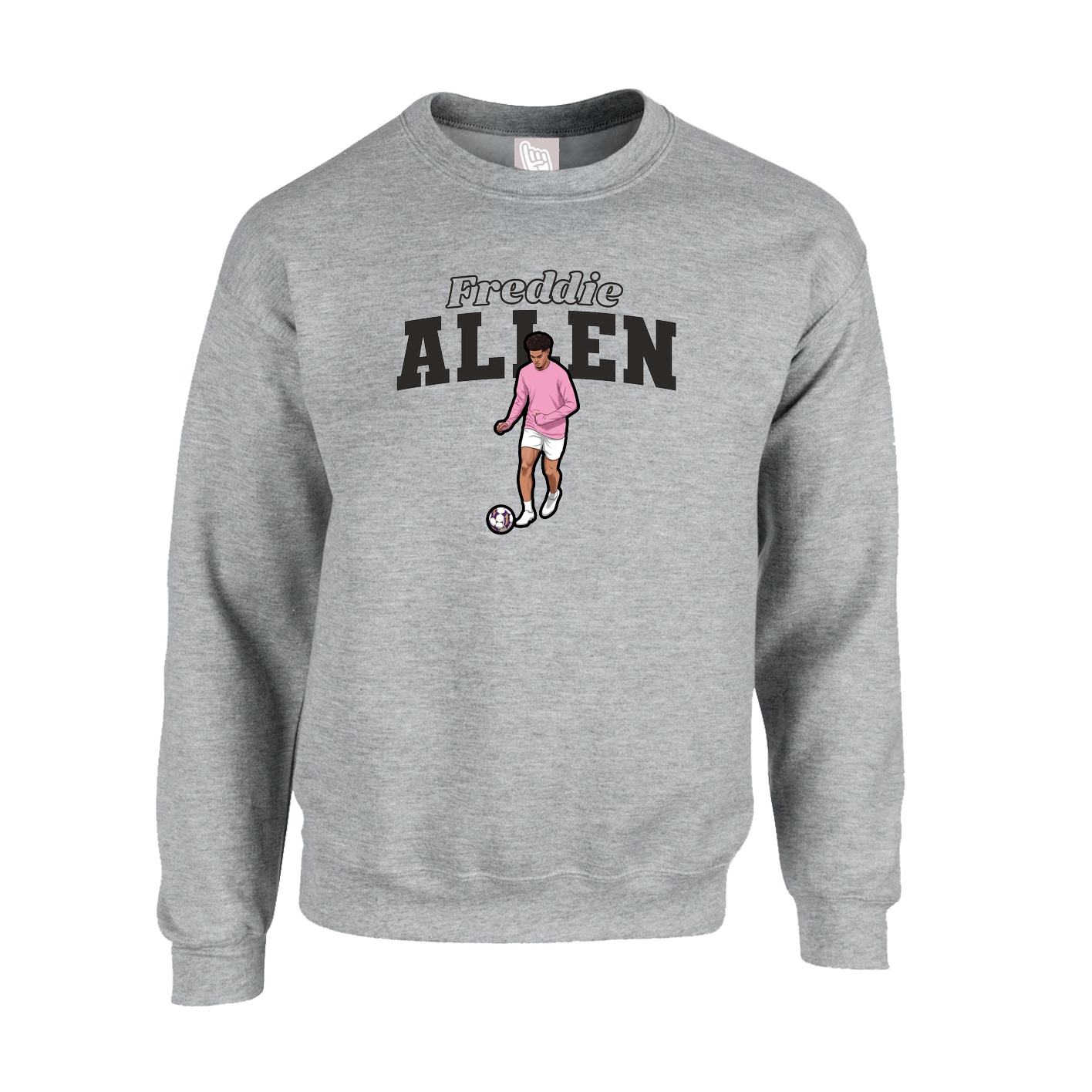 Fleece Crew — Name Arch in Grey