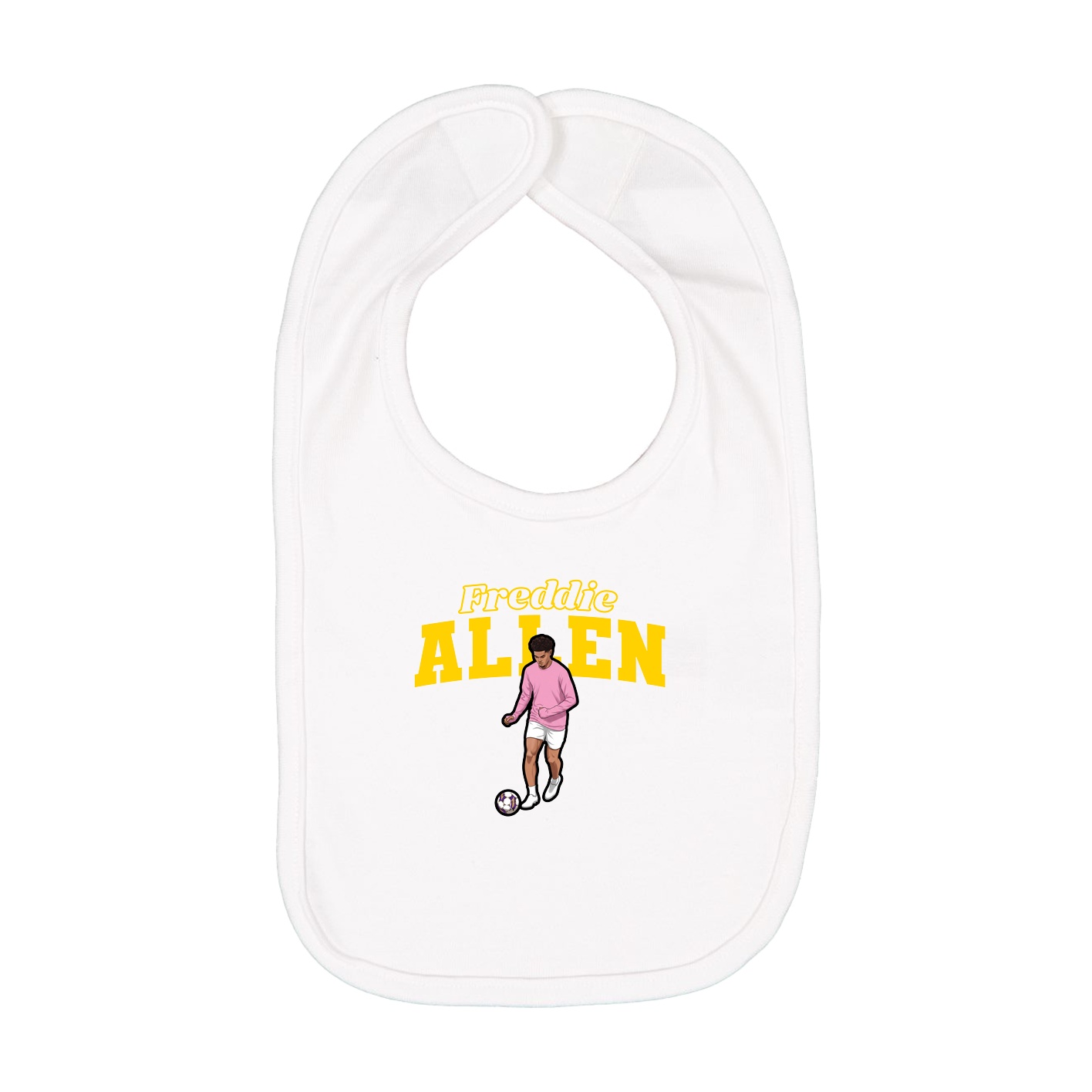 Infant Bib — Name Arch in White