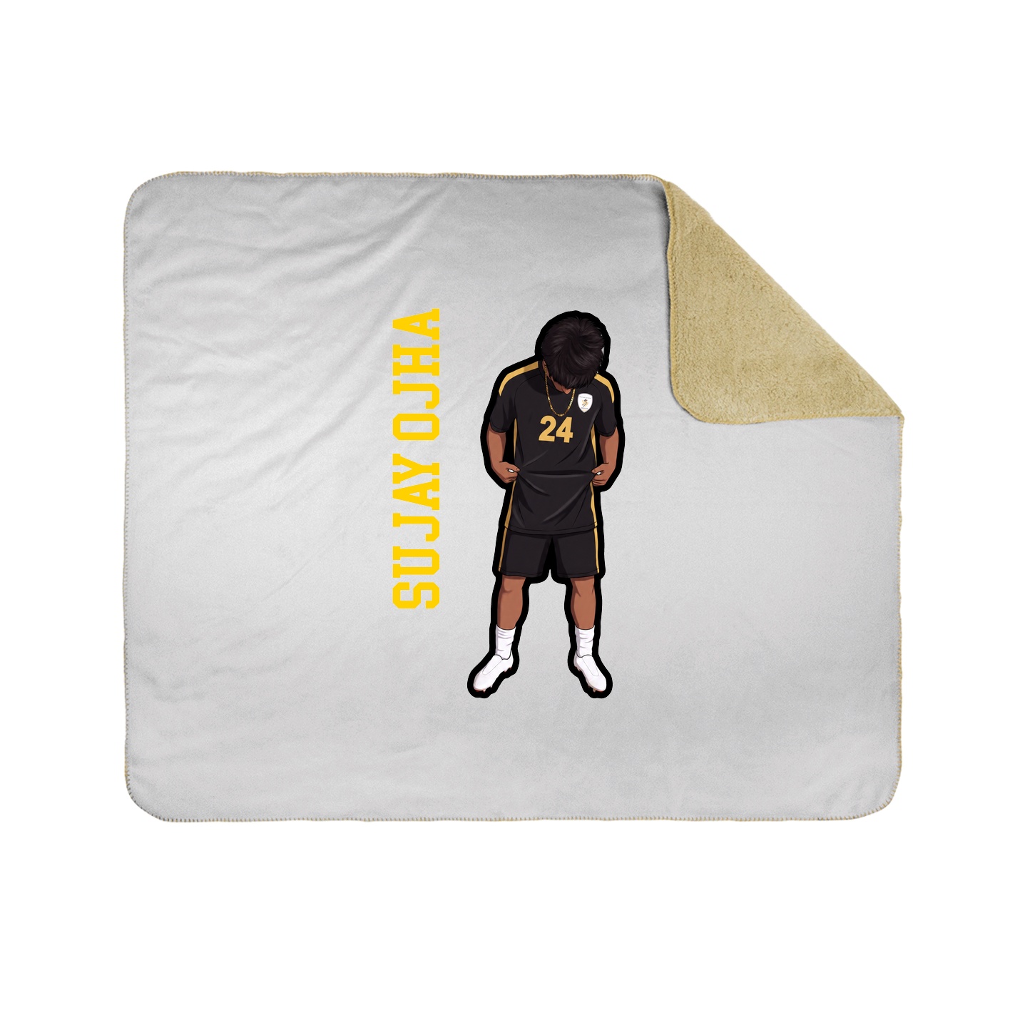 Throw Blanket — Name Vertical in White